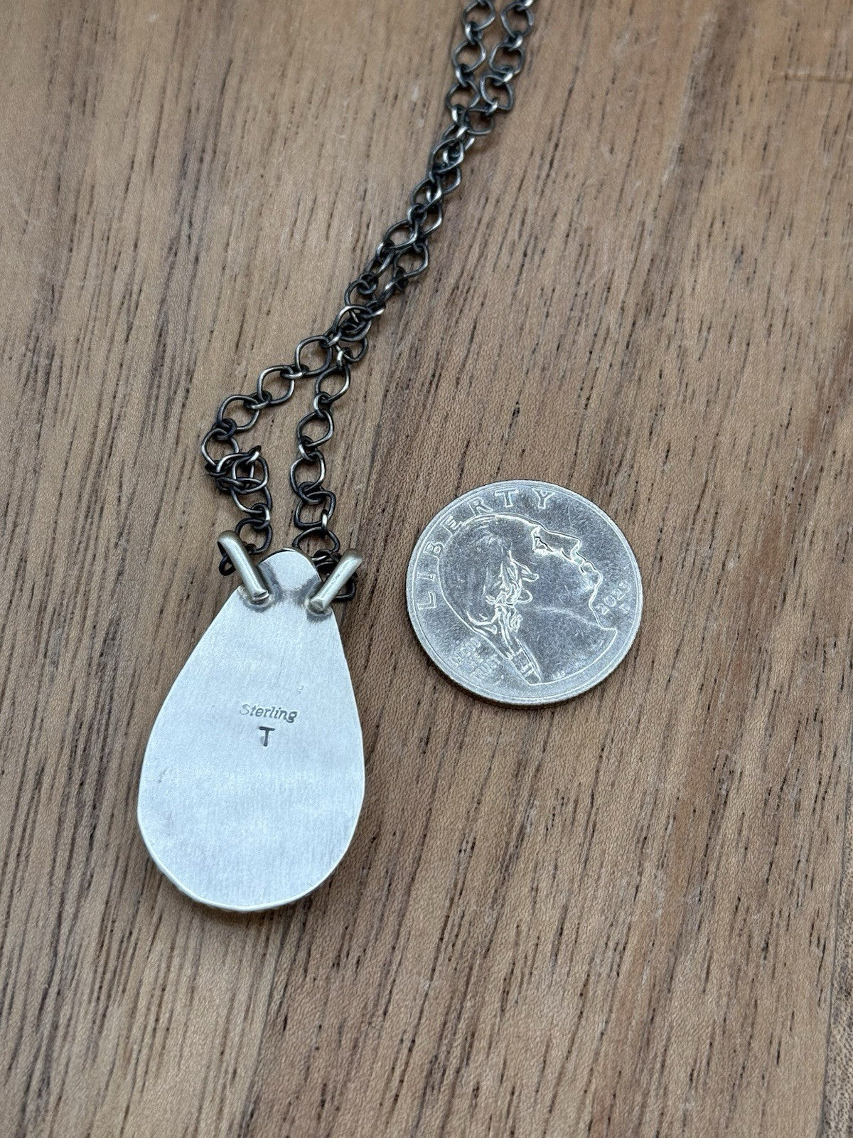 Navajo Handmade Sterling Silver Violet Rose Bar Necklace 18” By Tricia Smith