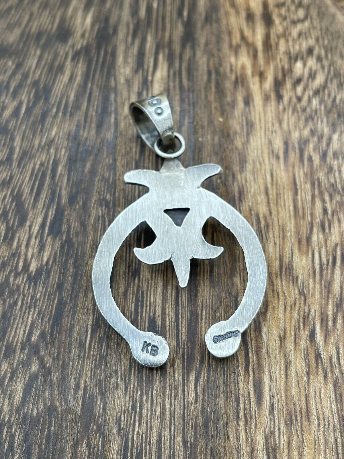 Native American Indian Navajo Handmade Silver Old Look Spiny Oyster Naja Pendant