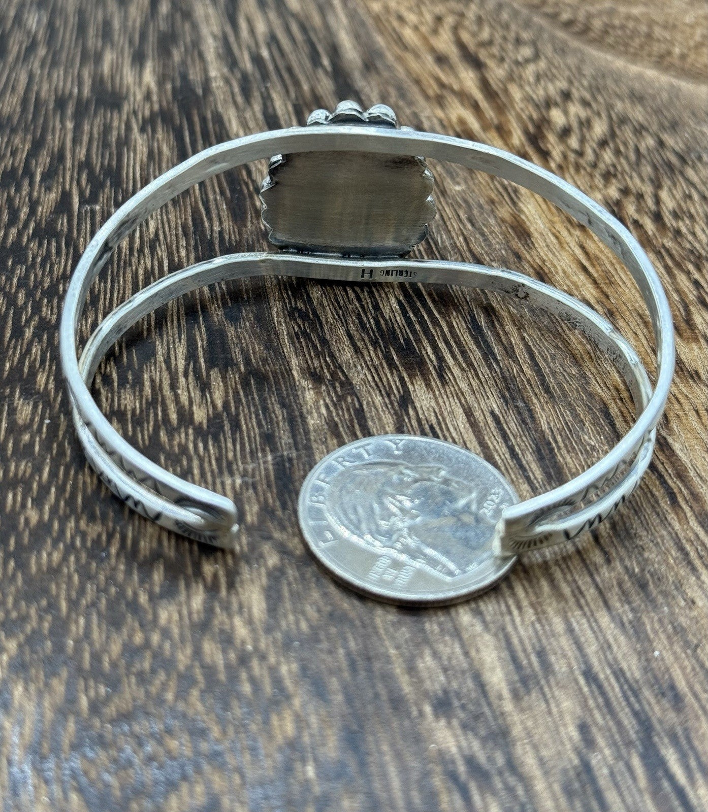 Native Navajo Handmade Sterling Silver Sonoran Gold Turquoise Cuff Bracelet