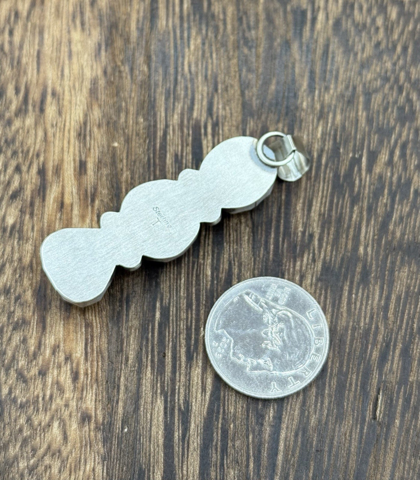 Navajo Handmade Sterling Silver Golden Hills Turquoise Cluster Drop Pendant