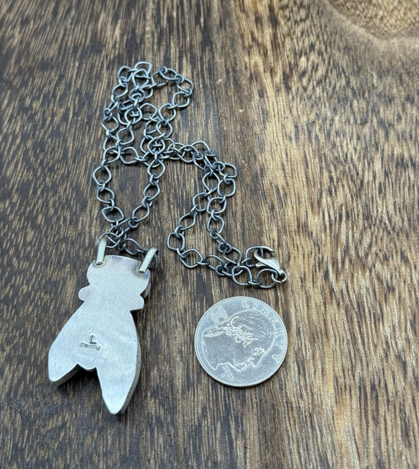 Navajo Handmade Sterling Silver Multi stone Turquoise Cluster Bar Necklace 18”