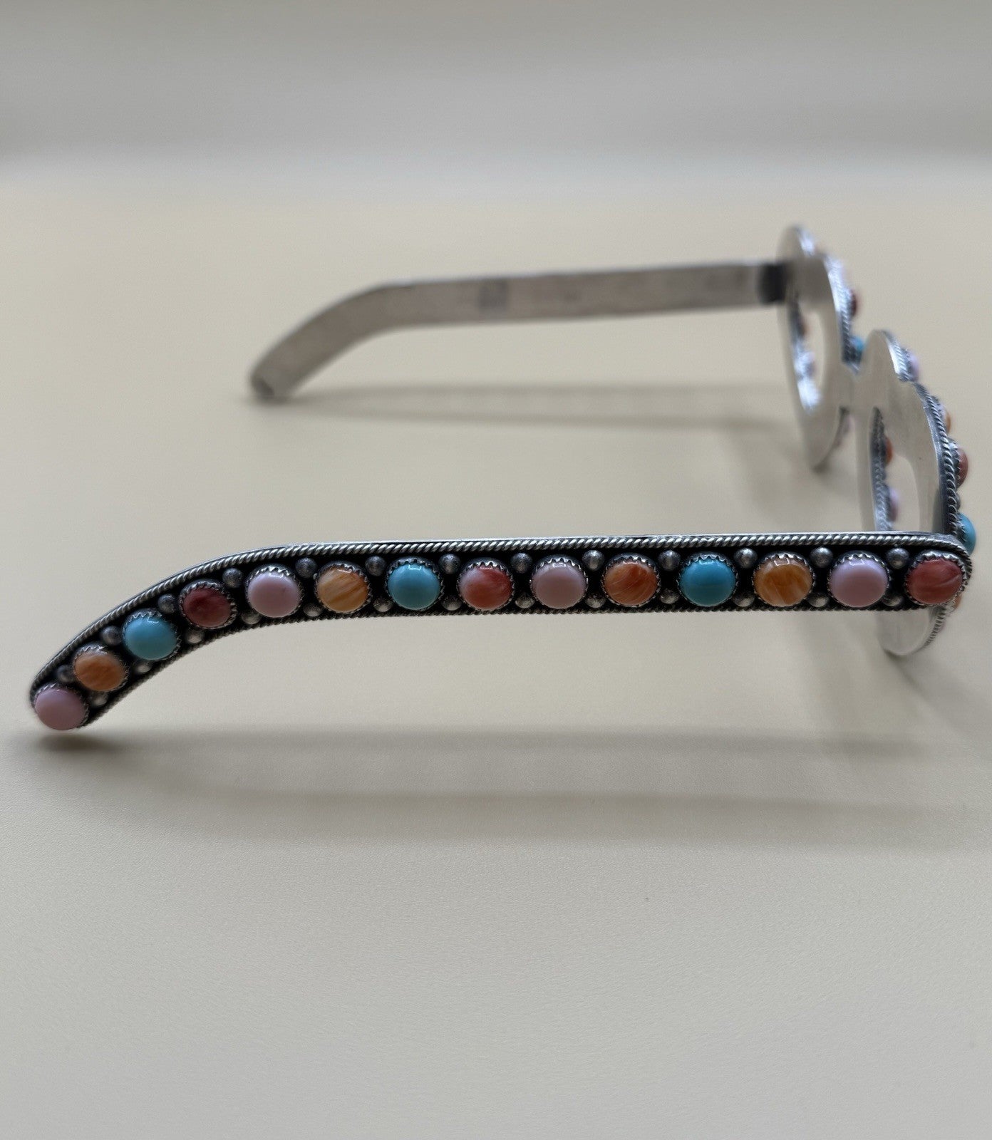 First Ever Navajo Handmade Sterling Silver Multi Stone Glasses By Tricia Smith