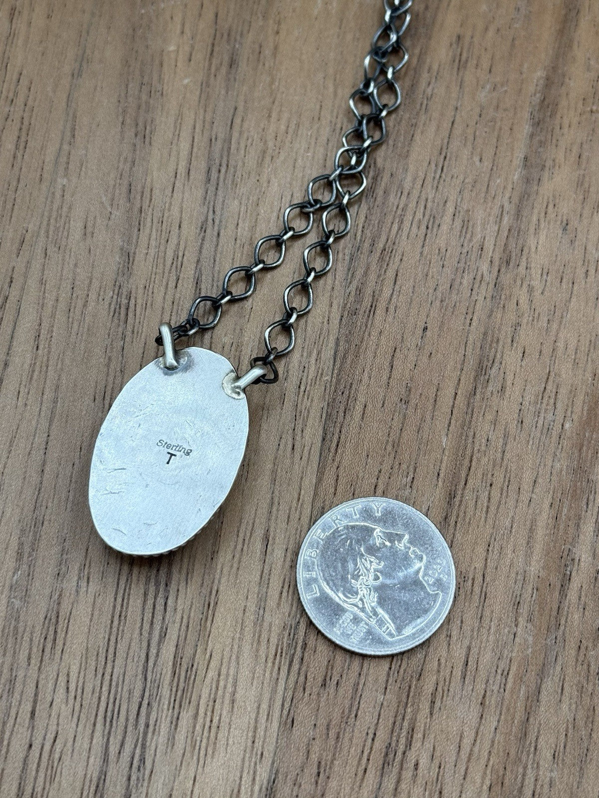 Navajo Handmade Sterling Silver Violet Rose Bar Necklace 18” By Tricia Smith