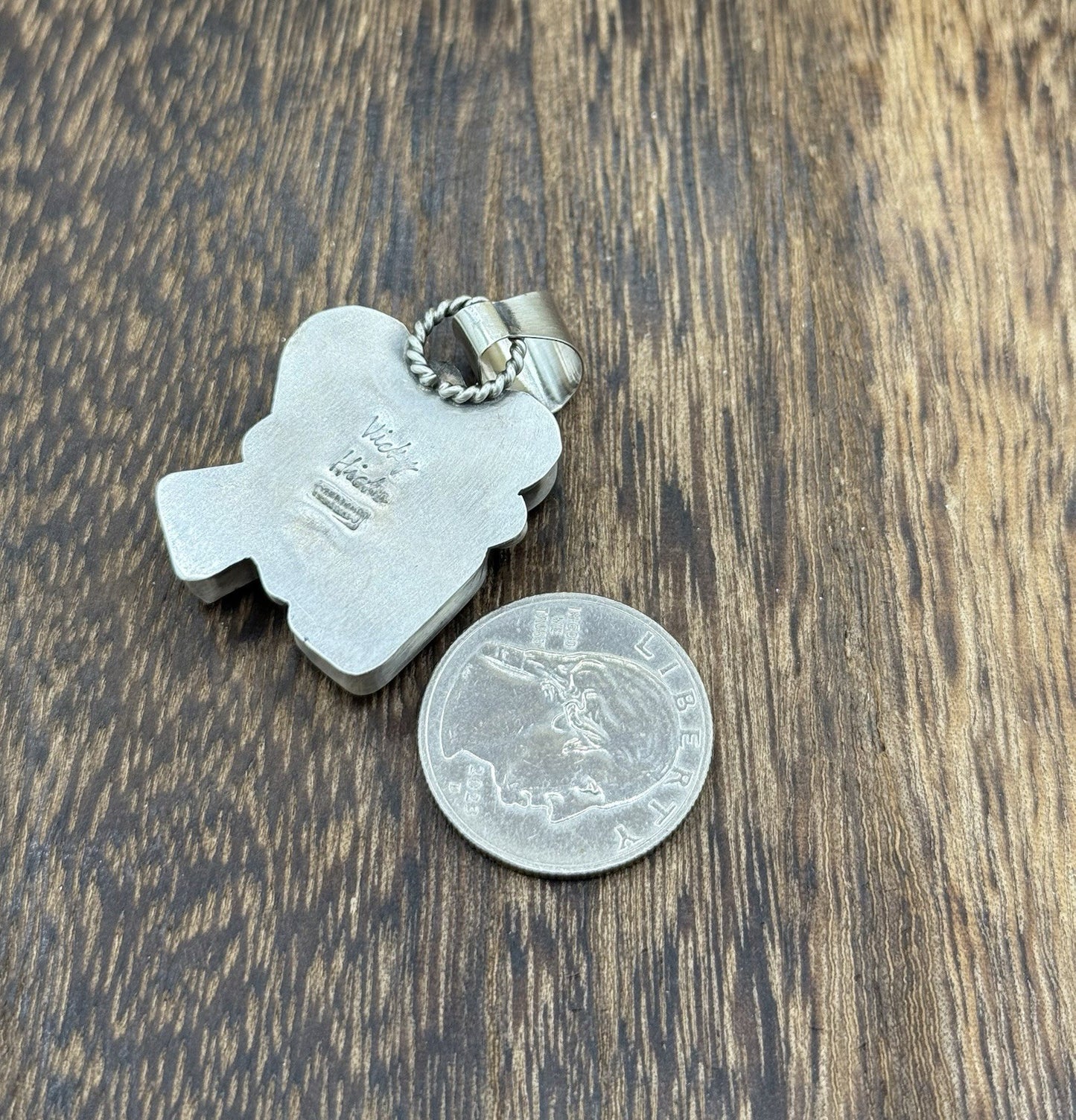 Navajo Handmade Sterling Silver Multi Color Turquoise Spiny Cluster Pendant