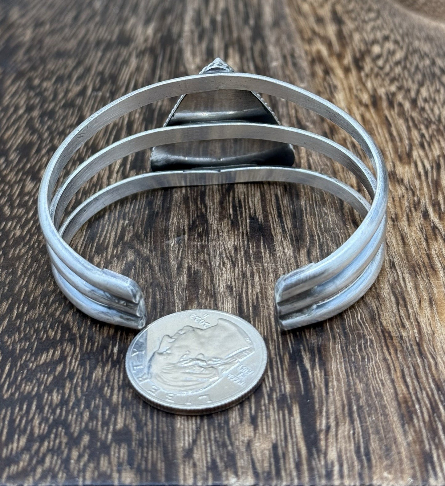 Native American Navajo Handmade Sterling Silver Royston Turquoise Cuff Bracelet