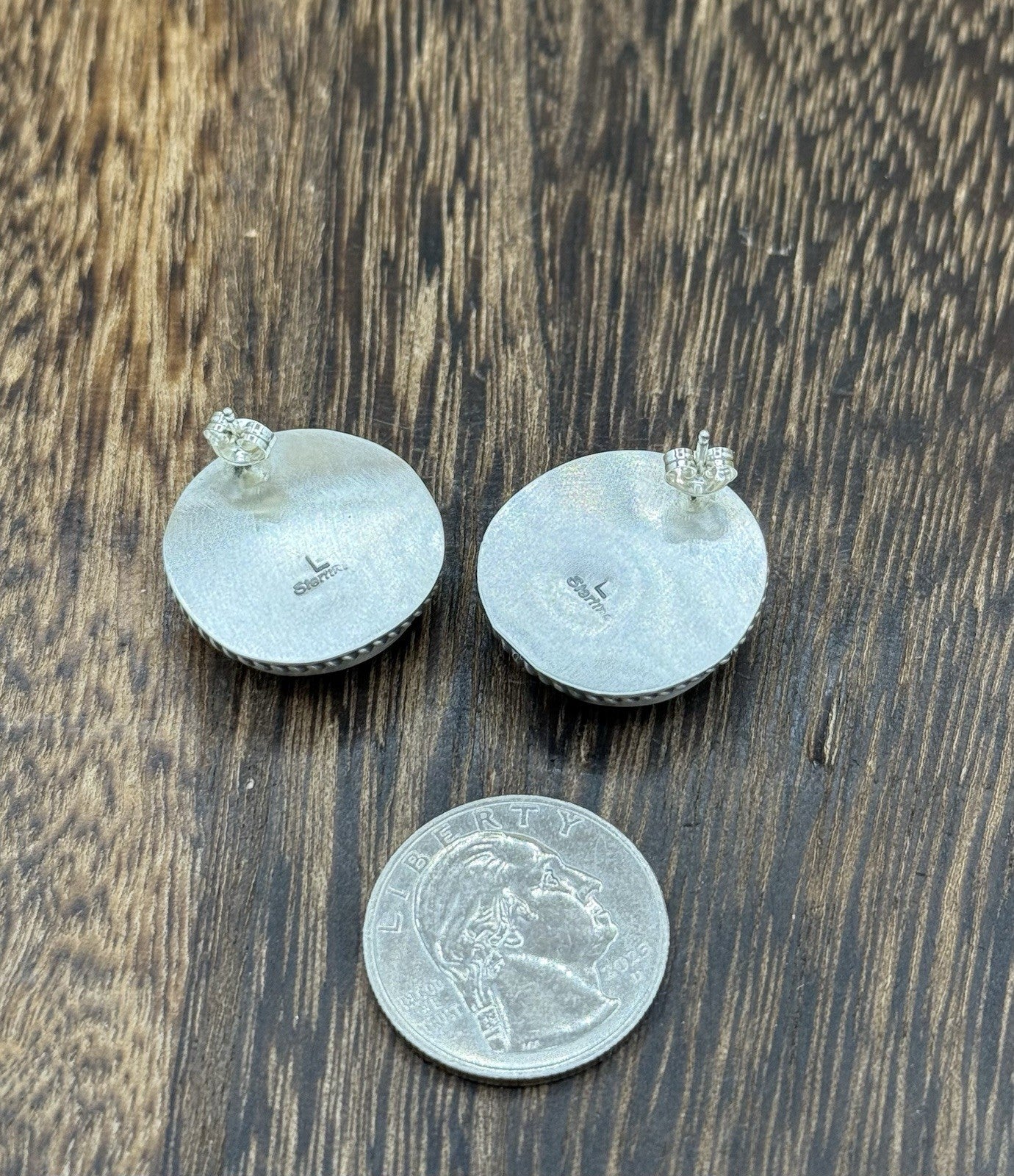 Navajo Handmade Sterling Silver Violet Rose Dahlia Post Earrings Letricia Largo