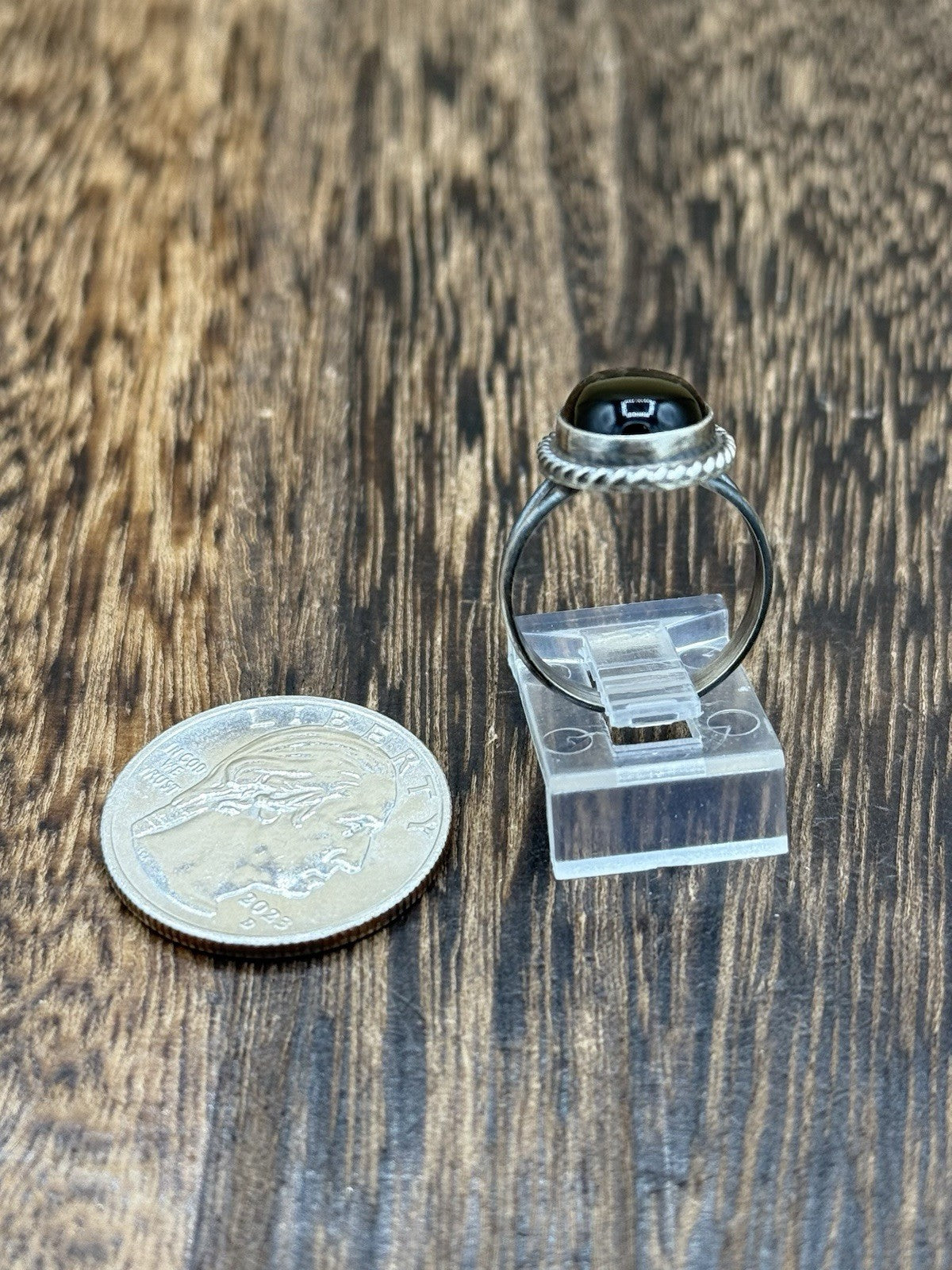 Native Navajo Handmade Sterling Silver Black Onyx Band Rings By Byron Begay