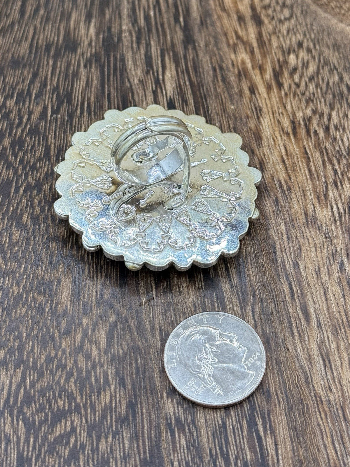 Navajo Handmade Sterling Silver Sleeping Beauty Turquoise & Coral Adjustable 6-9