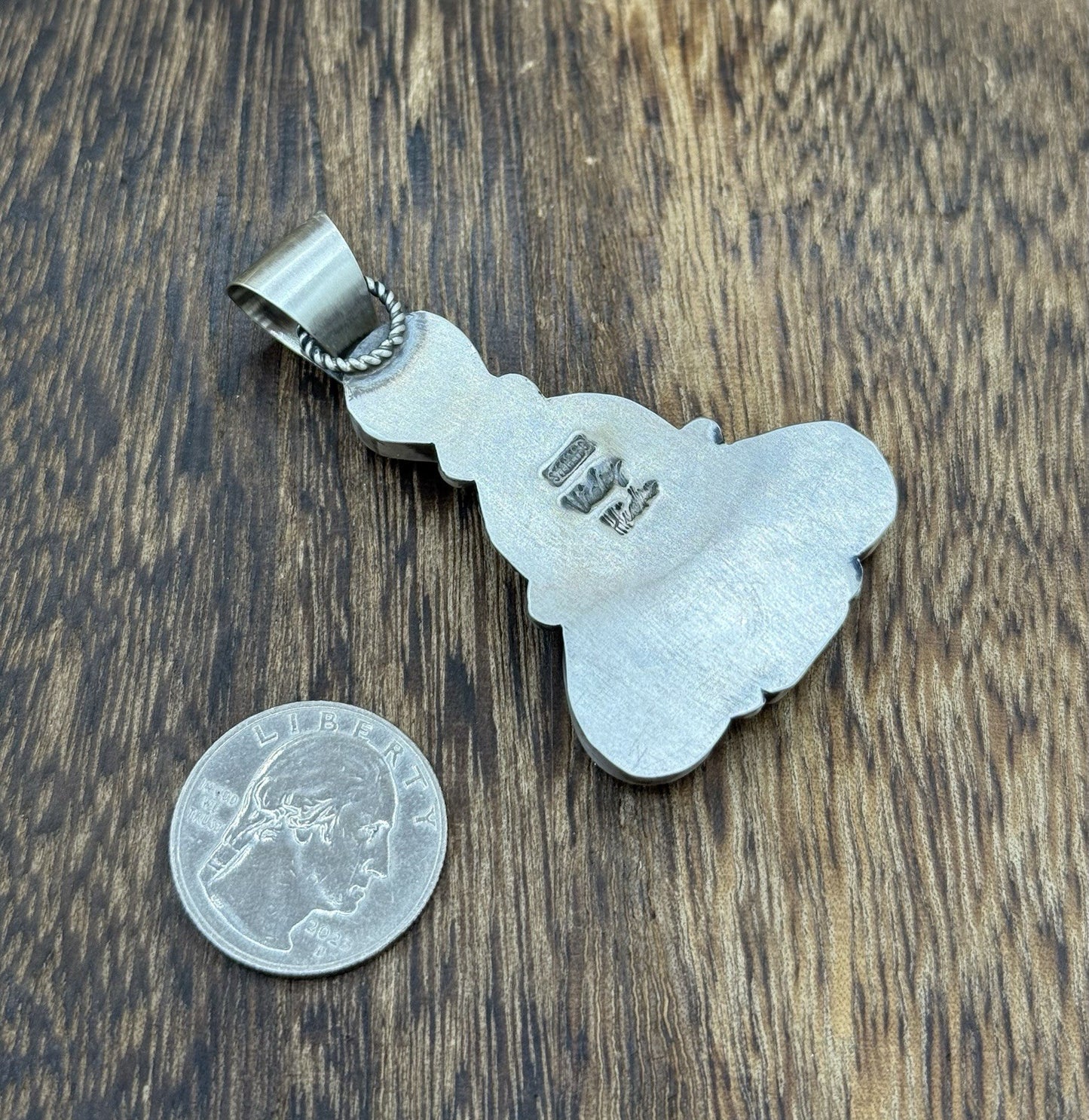 Native Navajo Handmade Sterling Silver Multi Spiny Oyster Shell Cluster Pendant