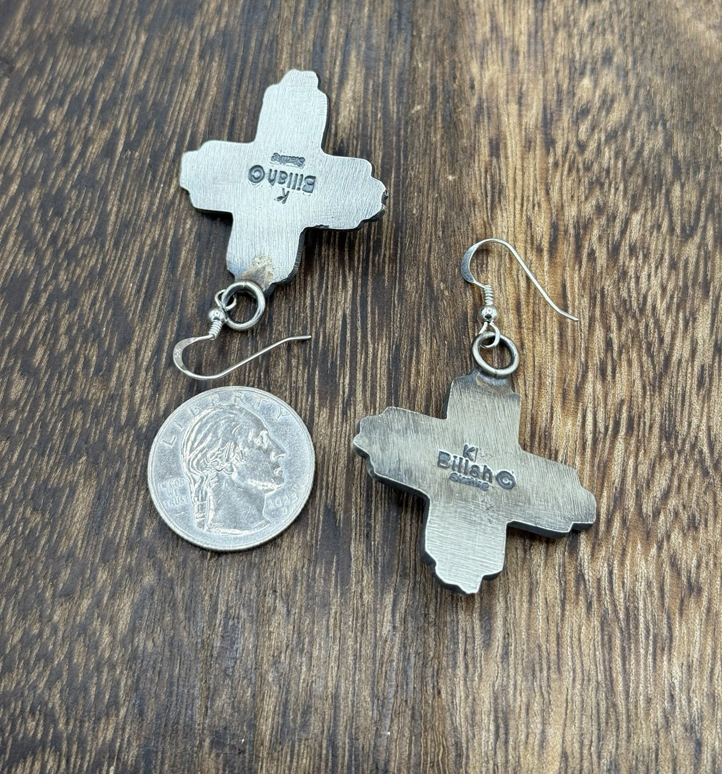 Navajo Handmade Sterling Silver Zia Kingman Turquoise Earrings Kevin Billah