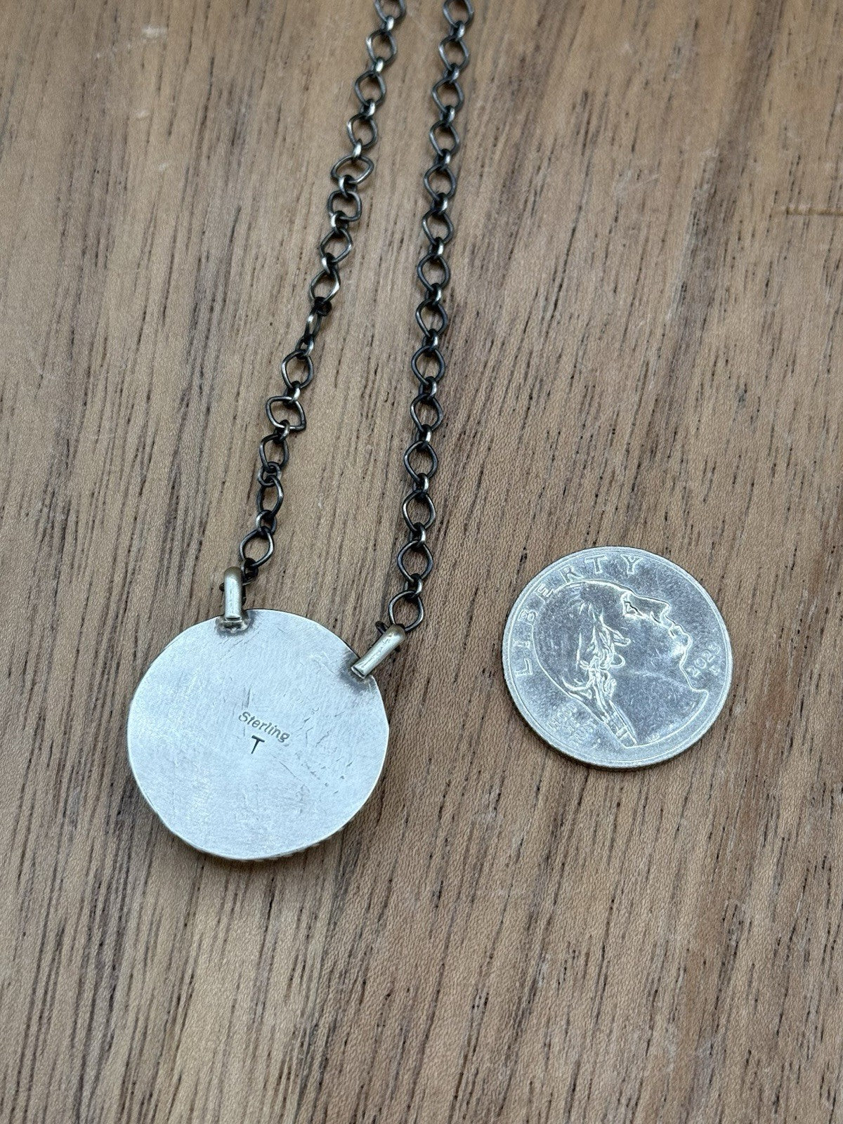 Navajo Handmade Sterling Silver Violet Rose Bar Necklace 18” By Tricia Smith