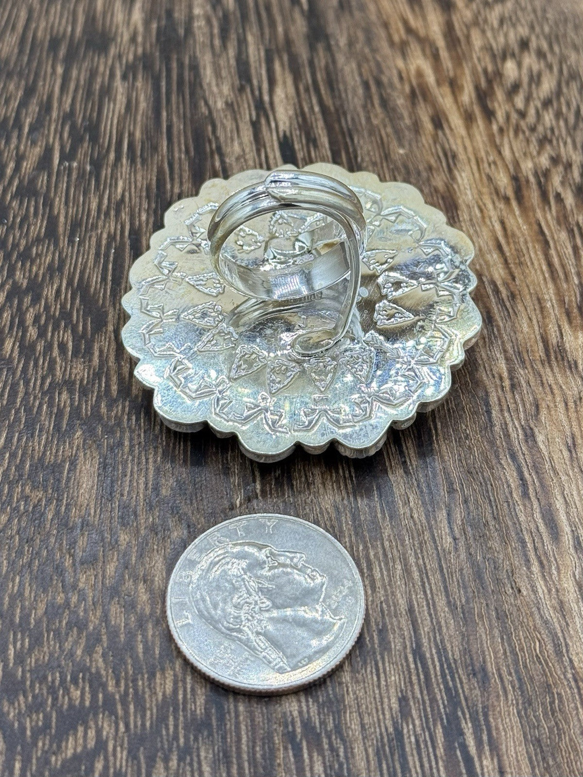 Navajo Handmade Sterling Silver Sleeping Beauty Turquoise & Coral Adjustable 6-9