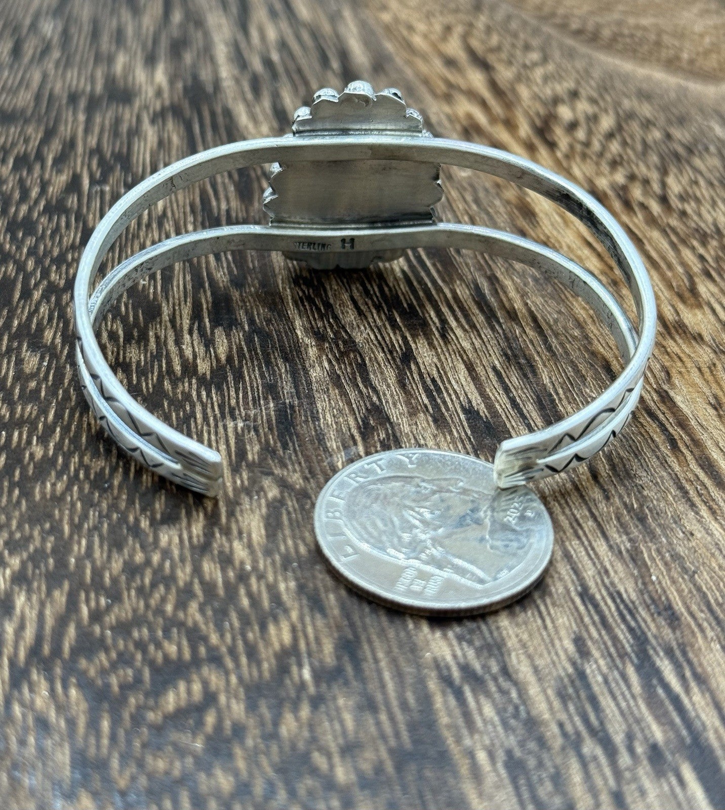 Native Navajo Handmade Sterling Silver Sonoran Gold Turquoise Cuff Bracelet