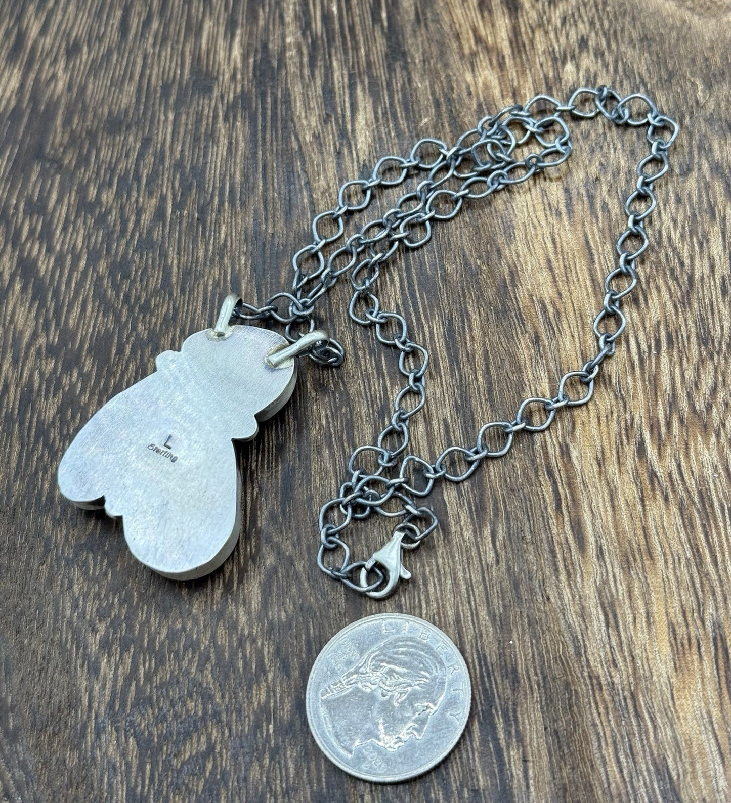 Navajo Handmade Sterling Silver Multi stone Turquoise Cluster Bar Necklace 18”