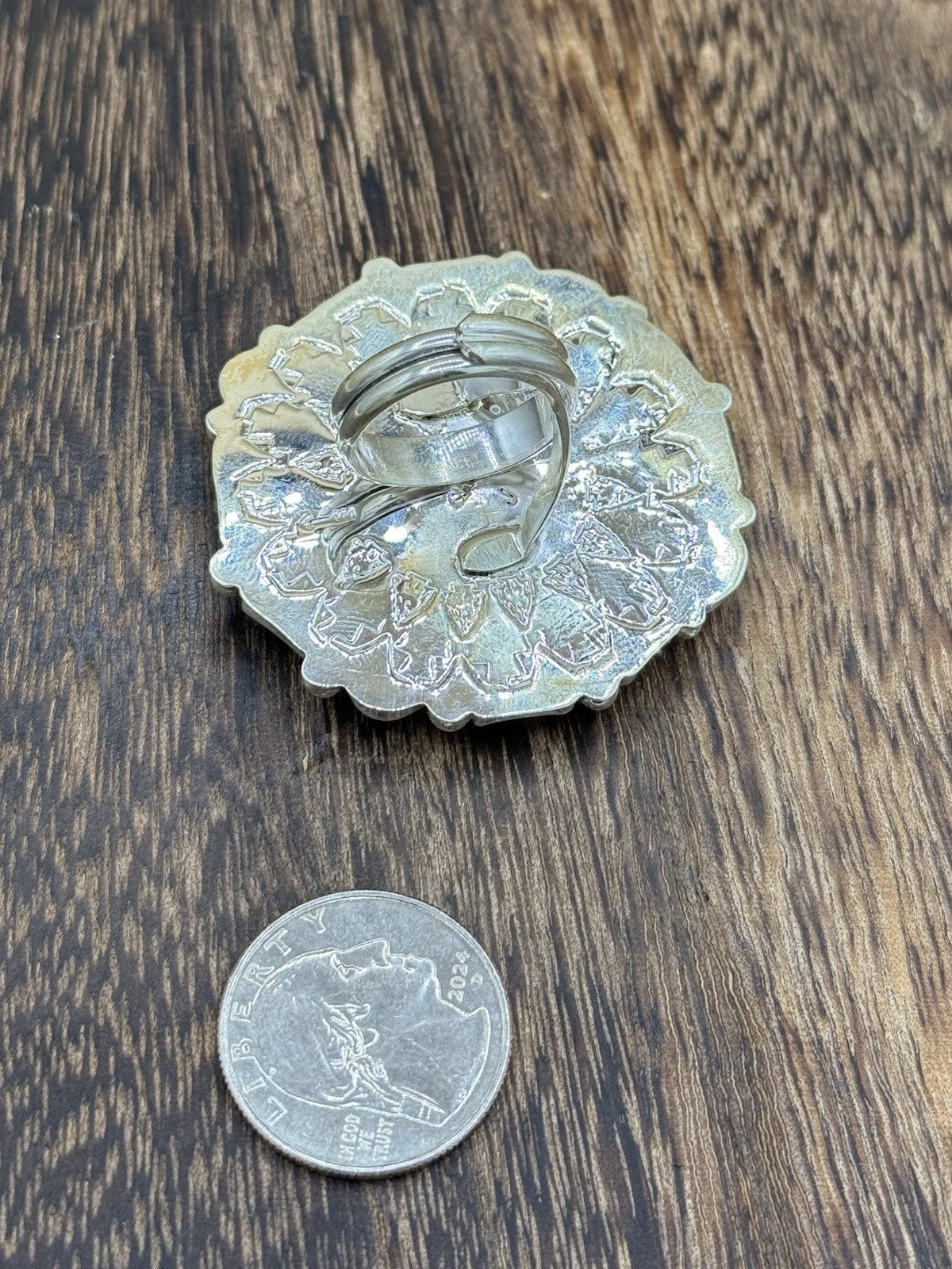 Navajo Handmade Sterling Silver Sleeping Beauty Turquoise & Coral Adjustable 6-9