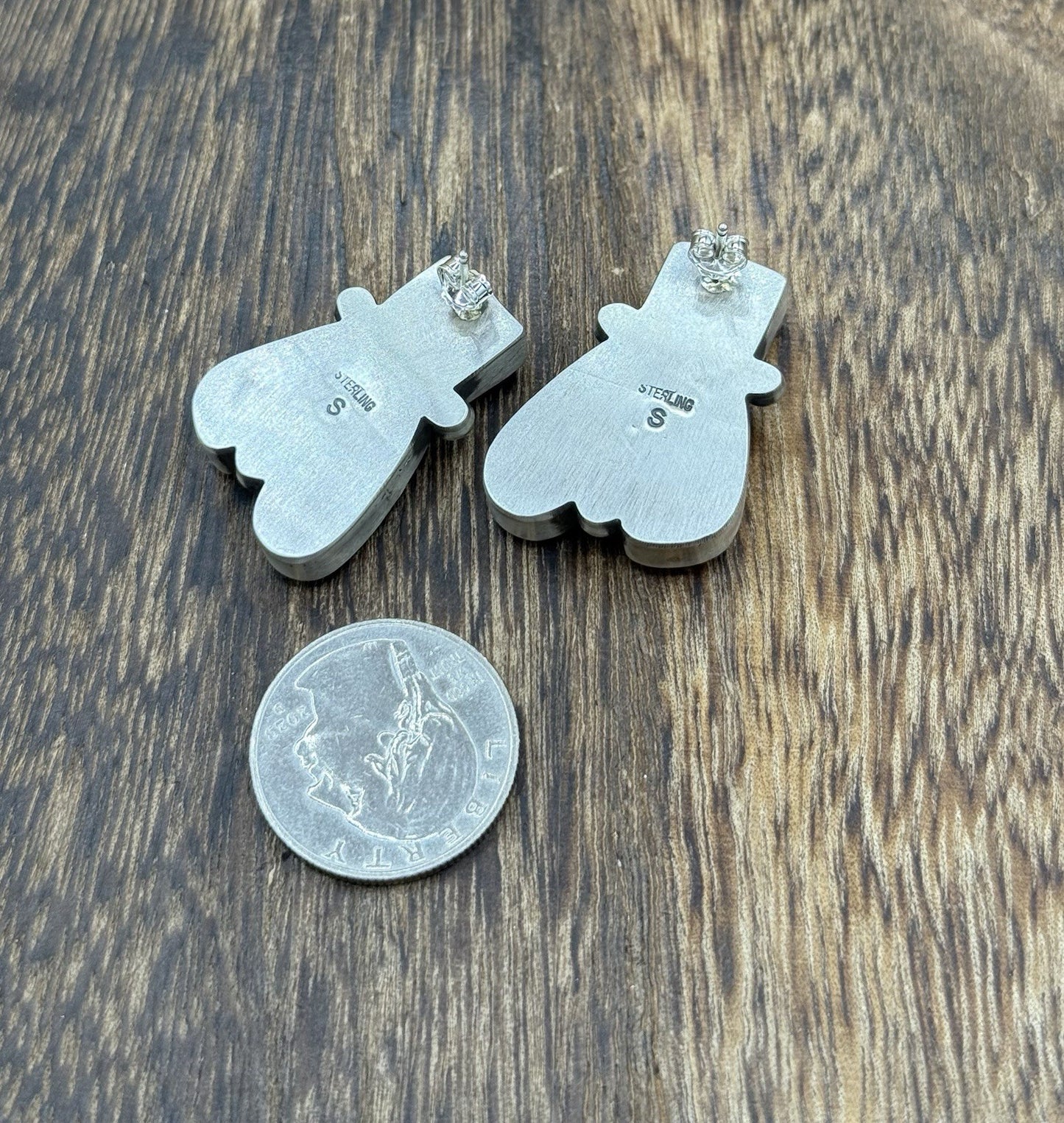 Navajo Handmade Sterling Silver Multi Spiny Oyster Shell Post Cluster Earrings