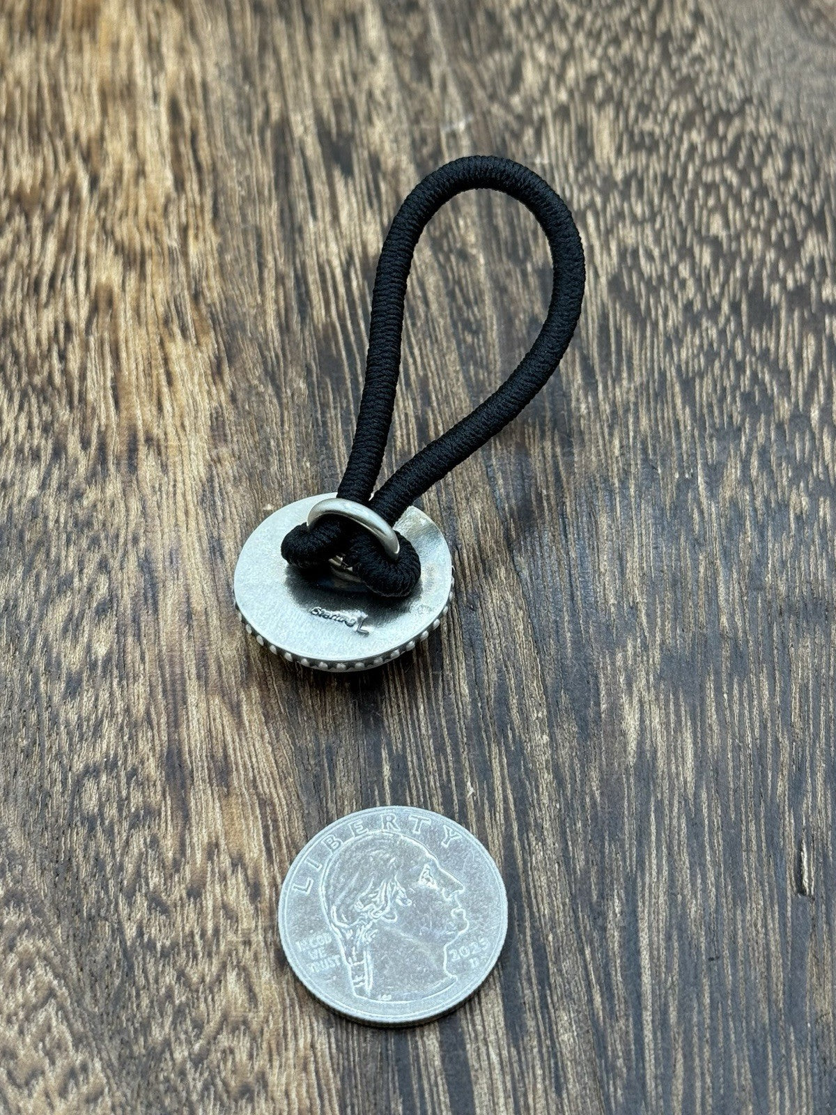 Native Navajo Handmade Sterling Silver Violet Rose & Blue Dahlia Hair Tie