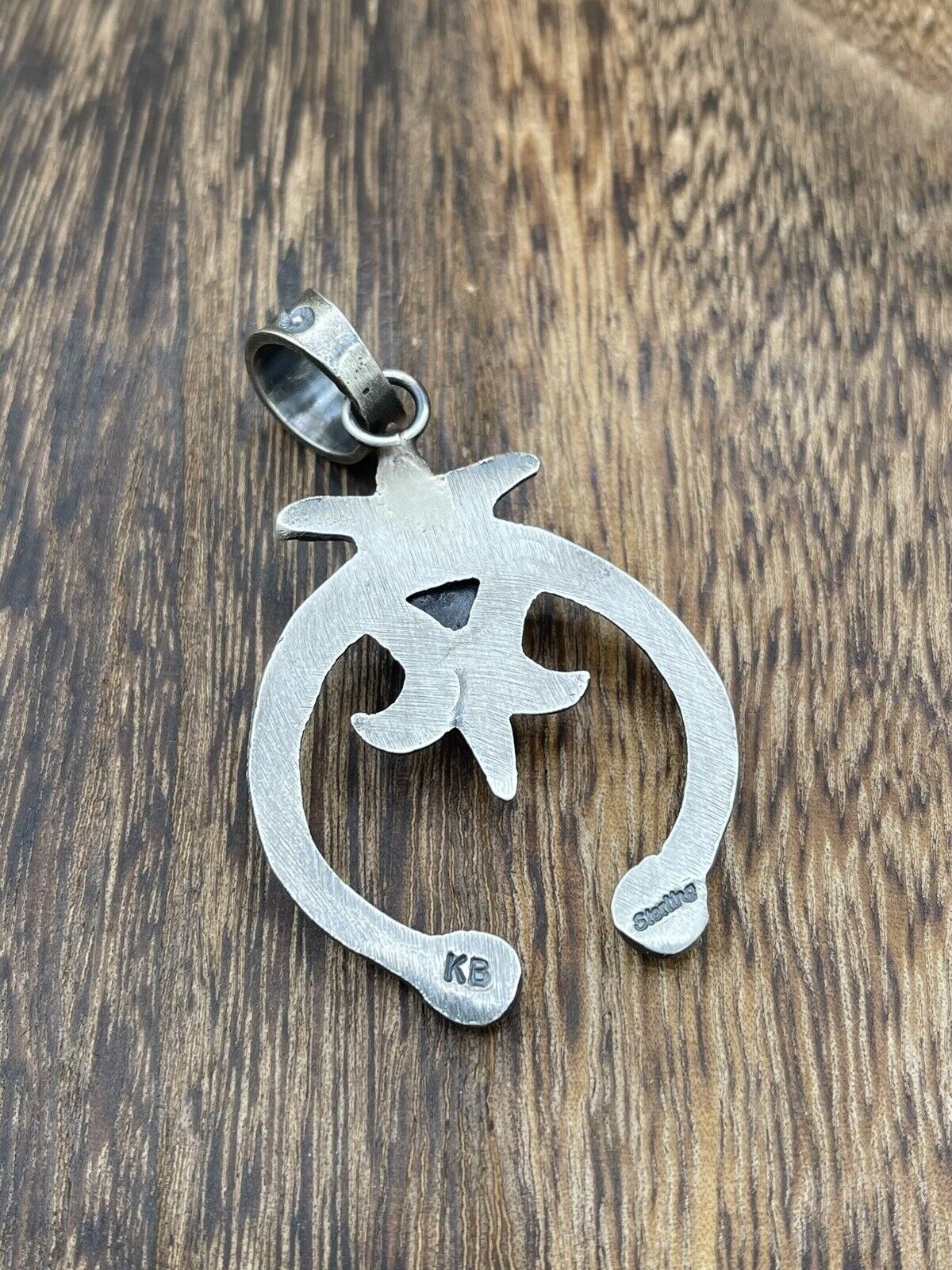 Native American Indian Navajo Handmade Silver Old Look Spiny Oyster Naja Pendant
