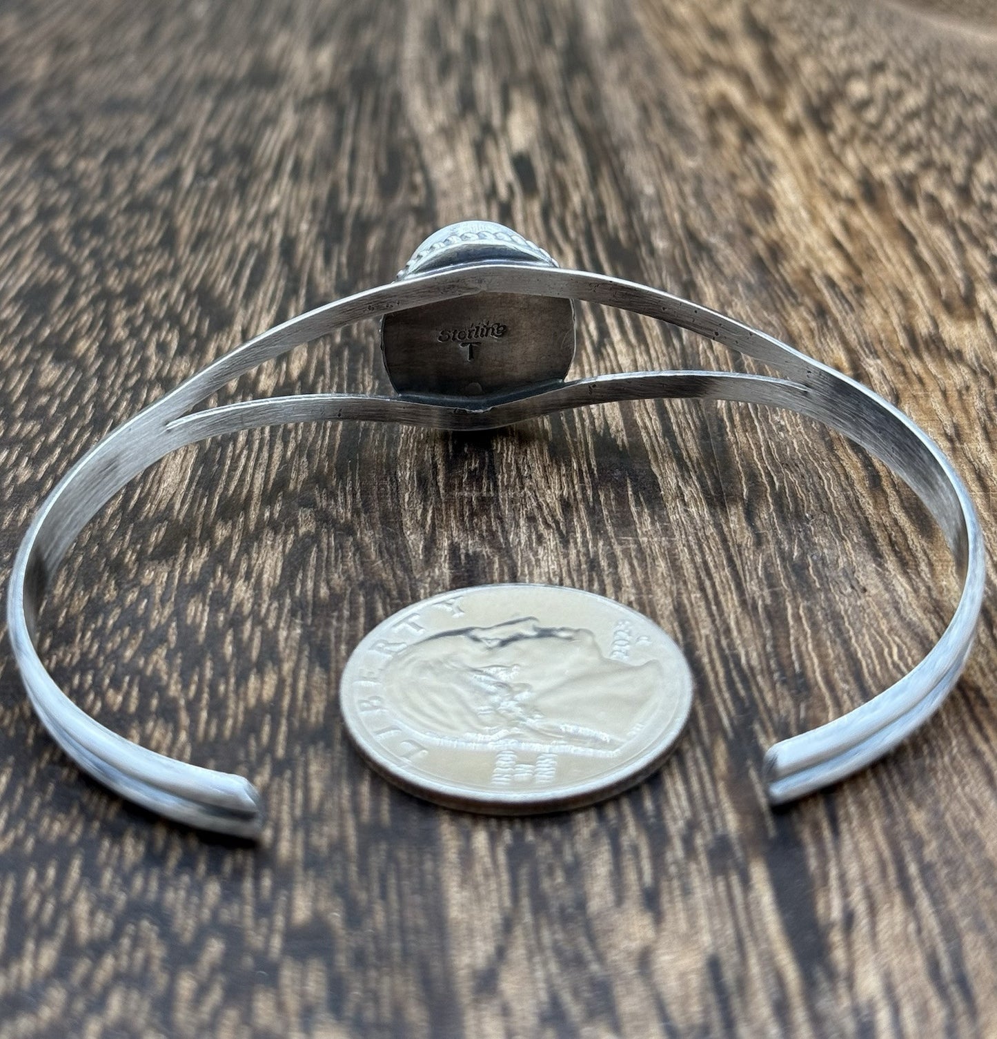 Navajo Handmade Sterling Silver Purple Spiny Oyster Stacker Old Look Bracelet