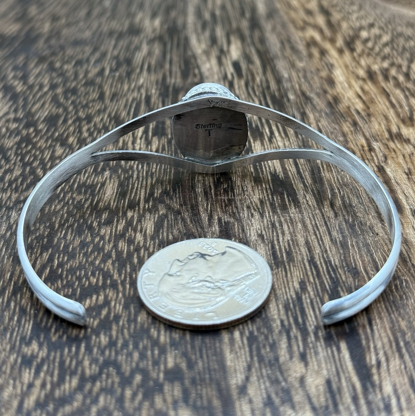 Navajo Handmade Sterling Silver Purple Spiny Oyster Stacker Old Look Bracelet