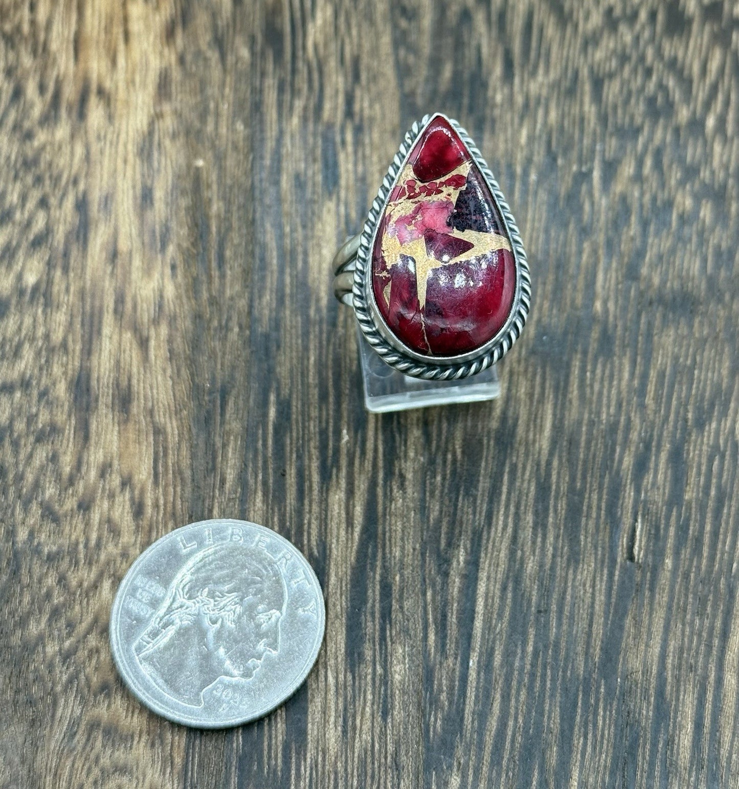 Navajo Handmade Sterling Silver Dahlia Rose Adjustable Ring Size 7 To 10