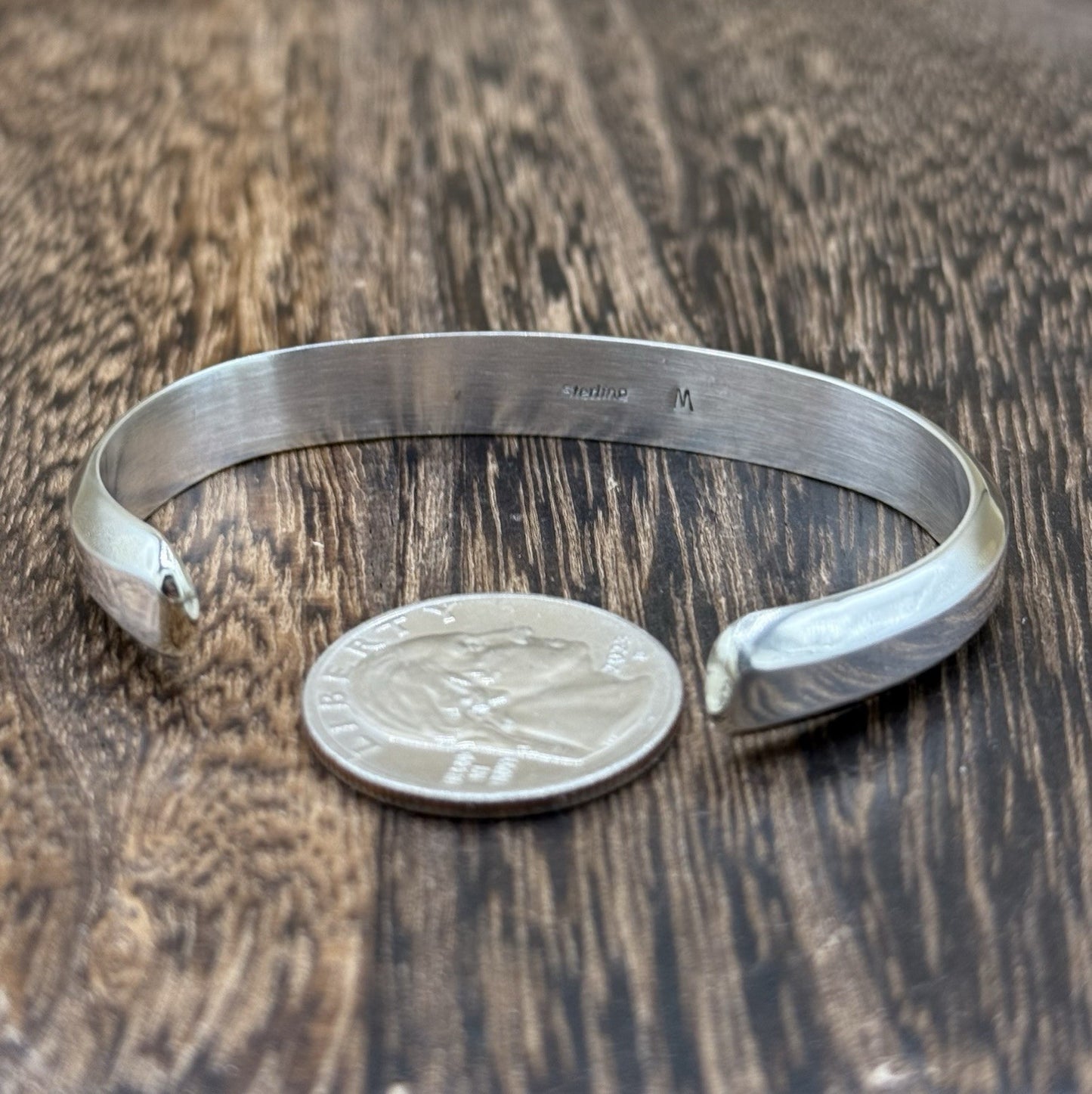 Navajo Handmade Sterling Silver Kingman Turquoise Inlay Bracelet Martha Living.