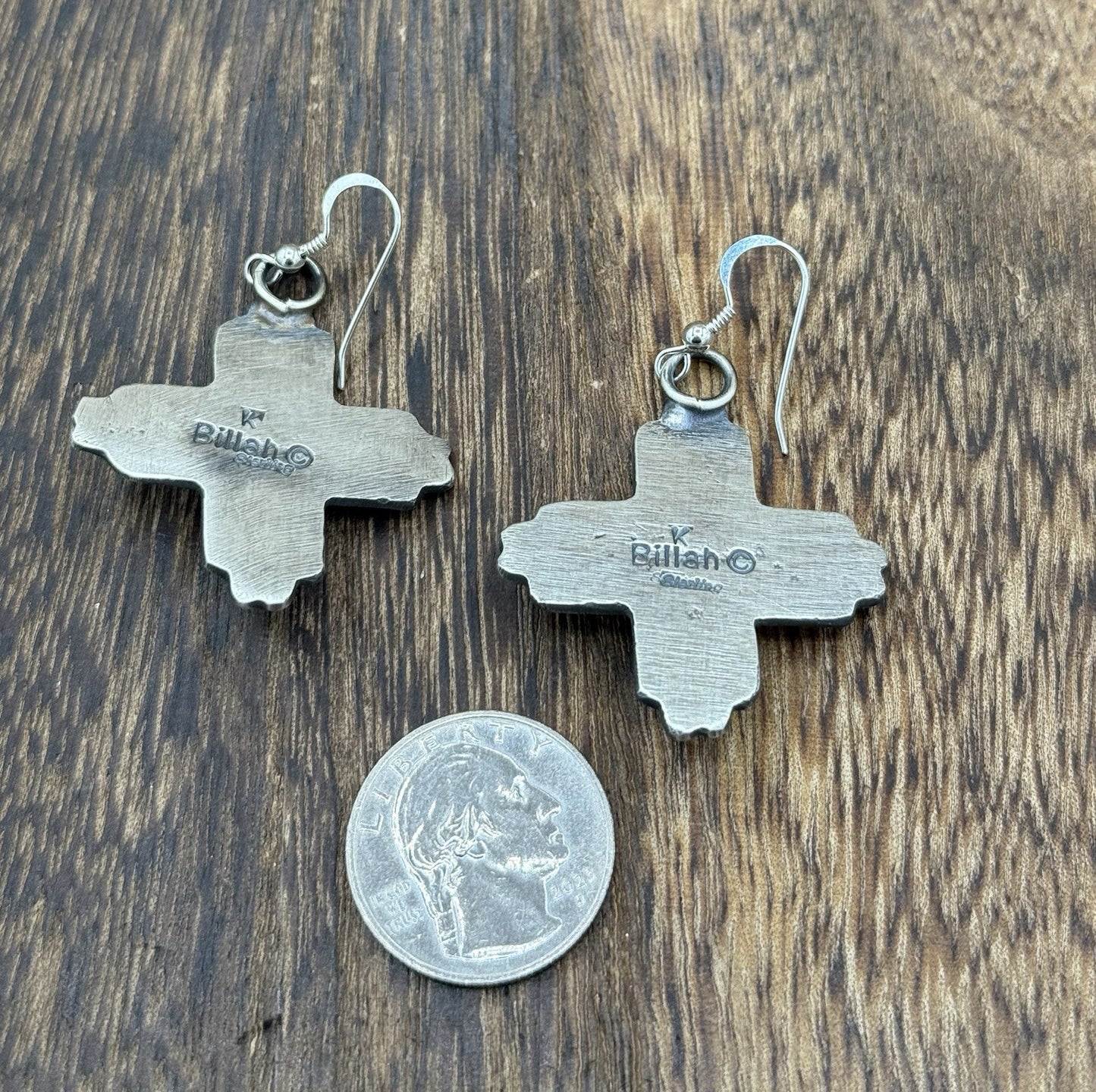 Navajo Handmade Sterling Silver Zia Kingman Turquoise Earrings Kevin Billah