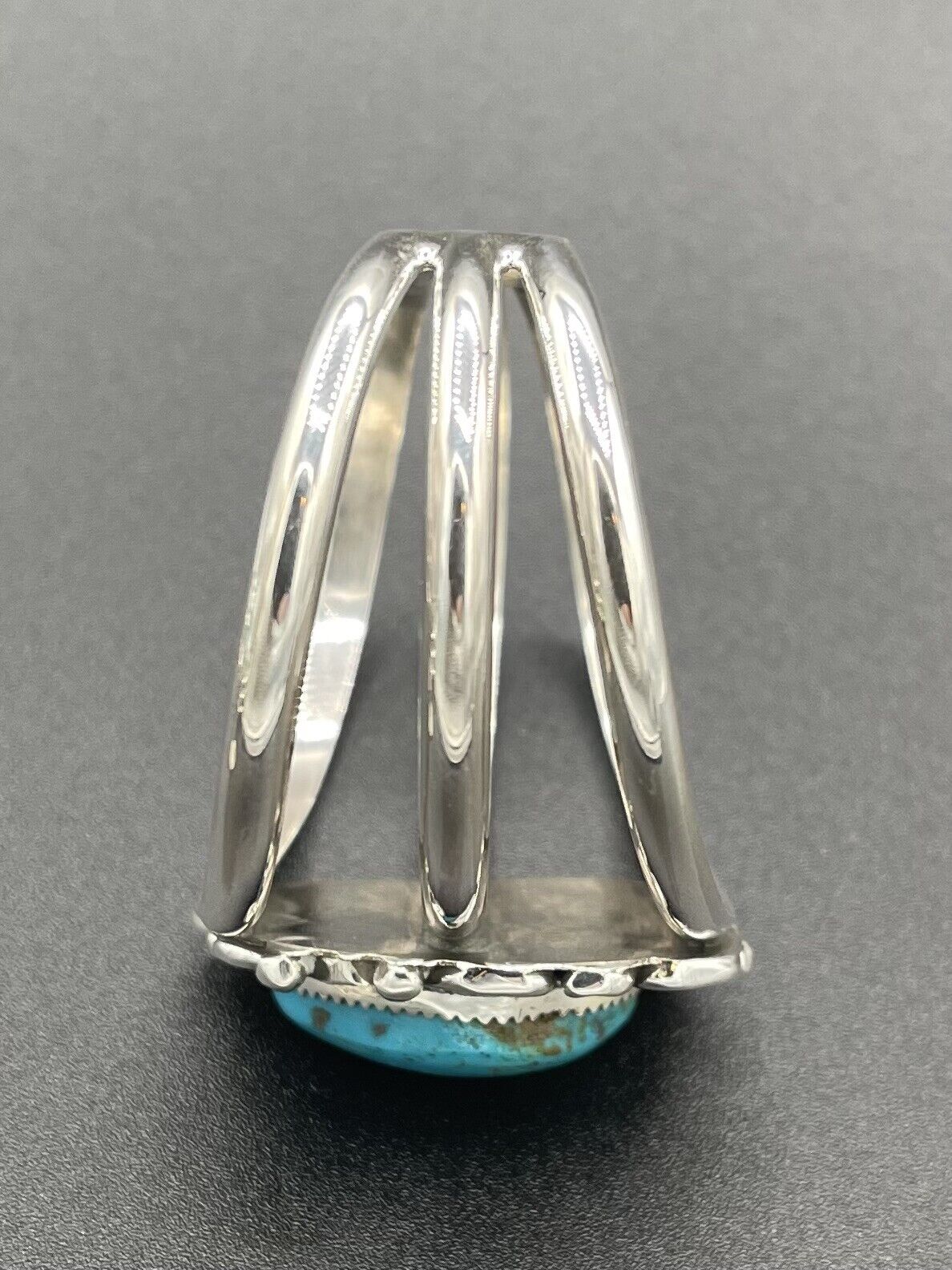 Native American Sterling Silver Navajo Handmade Natural Turquoise Cuff Bracelet