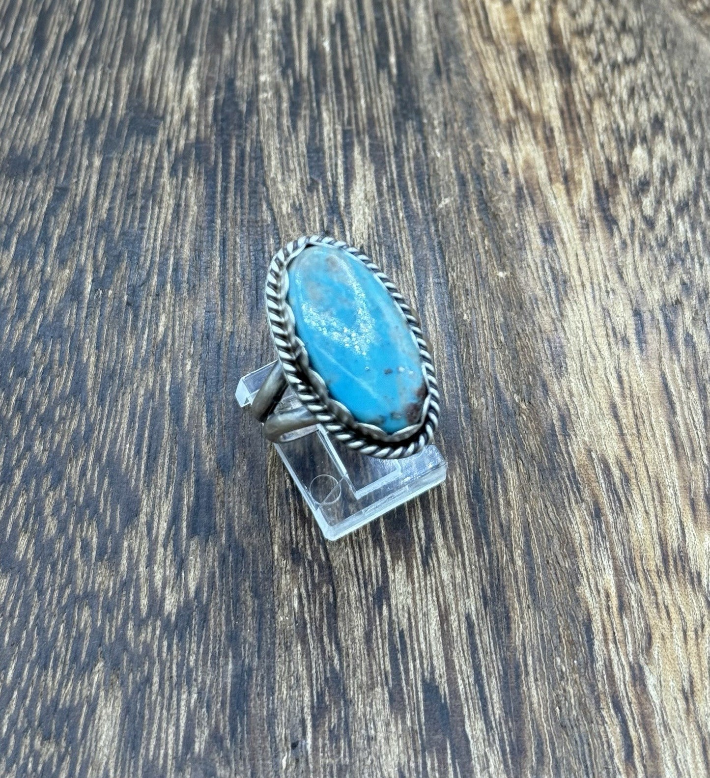 Native American Navajo Handmade Sterling Silver Royston Turquoise Ring Size 9