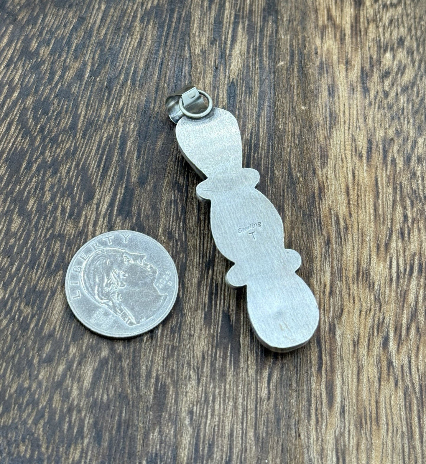 Navajo Handmade Sterling Silver Golden Hills Turquoise Cluster Drop Pendant