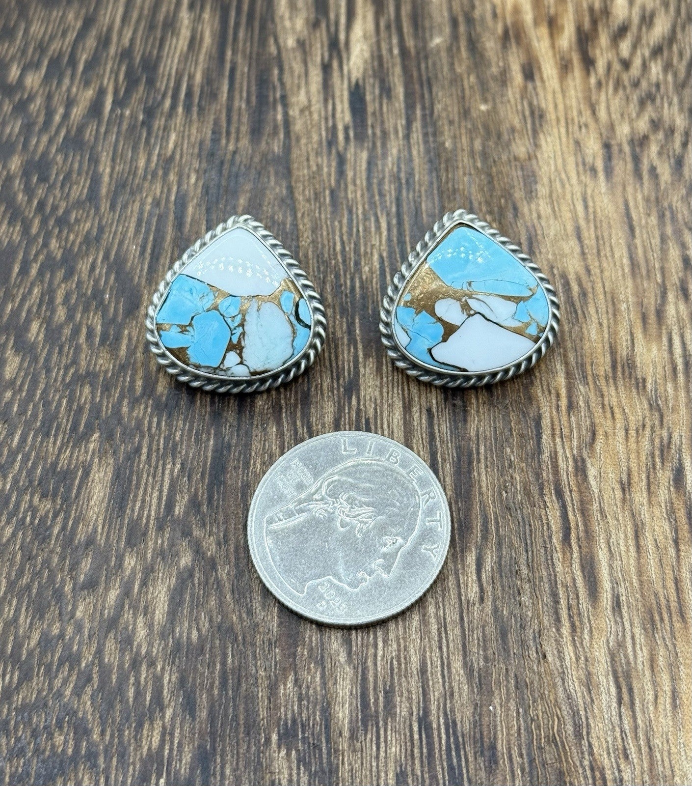 Native Navajo Handmade Sterling Silver Cotton Candy Dahlia Stud Earrings
