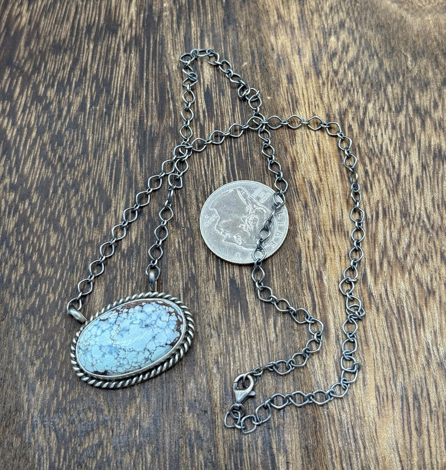 Native Navajo Handmade Sterling Silver Golden Hills Turquoise Bar Necklace 18”