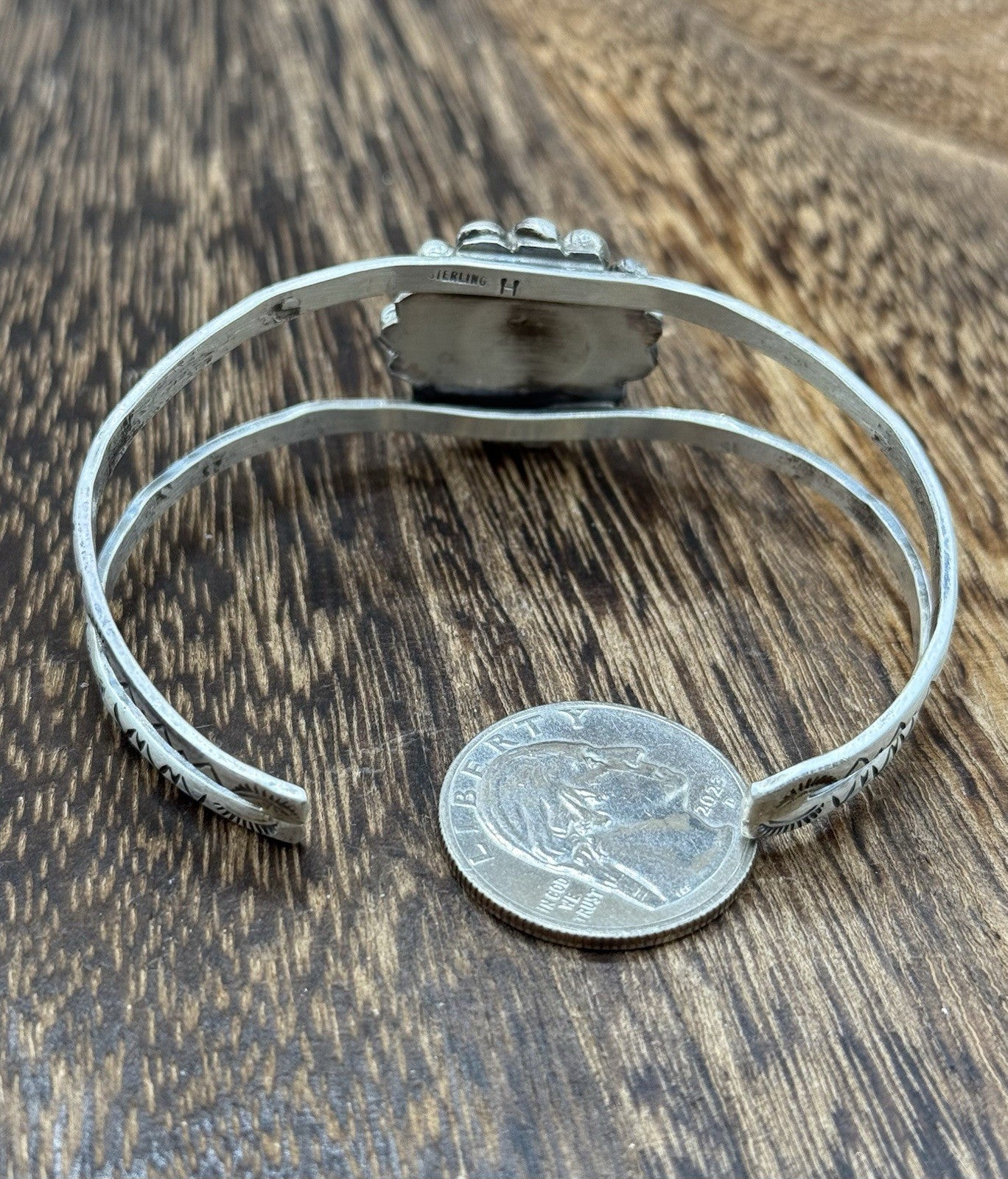 Native Navajo Handmade Sterling Silver Sonoran Gold Turquoise Cuff Bracelet