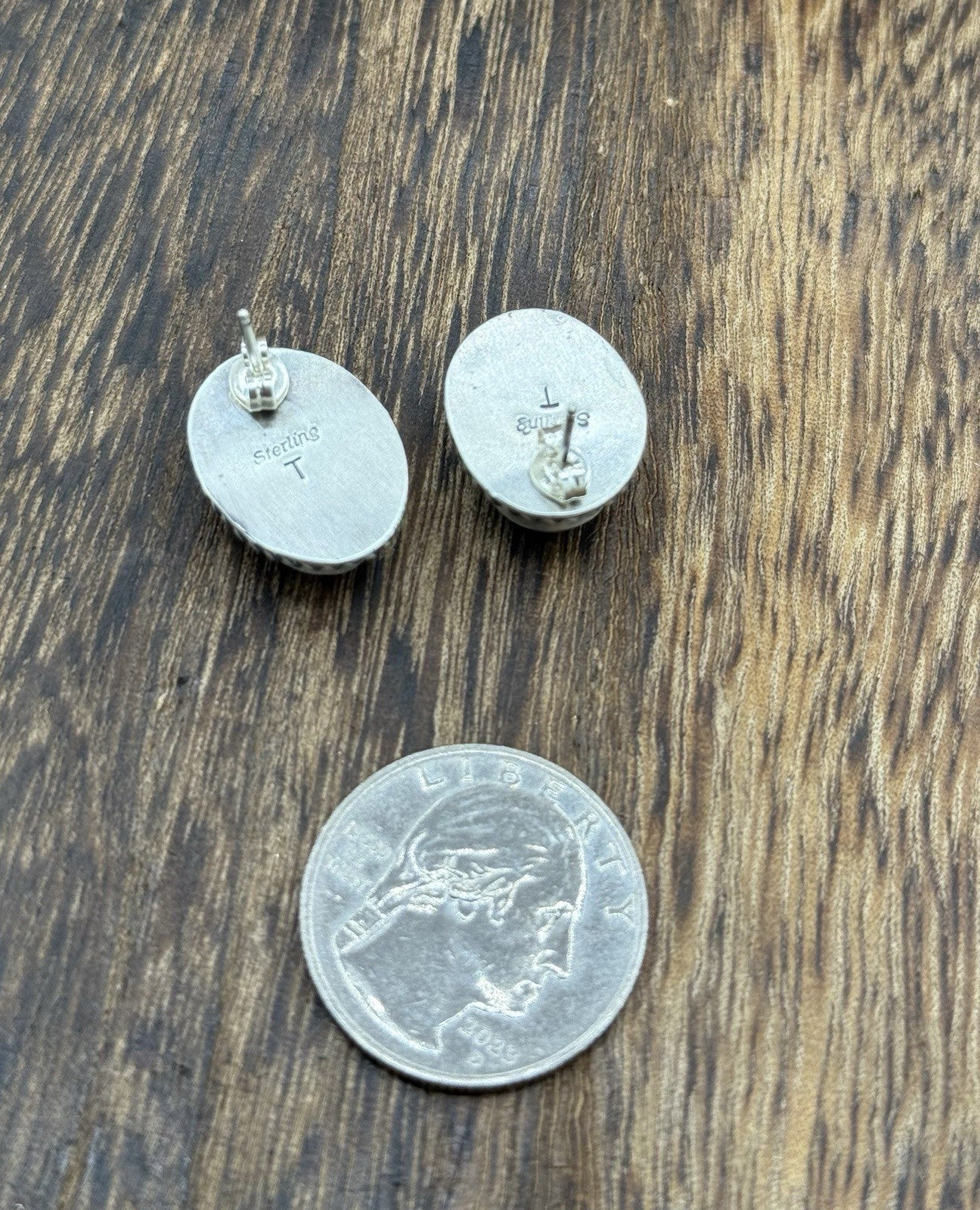 Navajo Handmade Sterling Silver Sonoran Gold Turquoise Post Stud Earrings