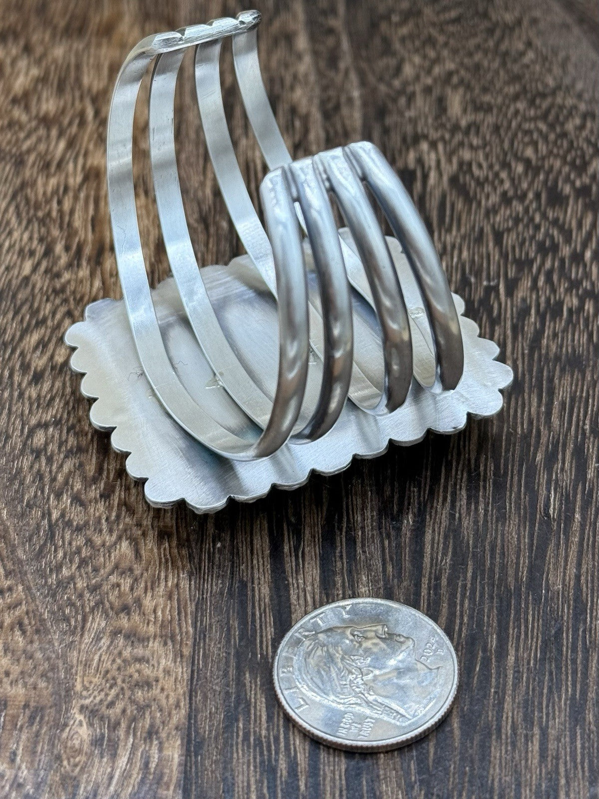 Native Navajo Handmade Sterling Silver Morenci Turquoise Old Look Cuff Bracelet