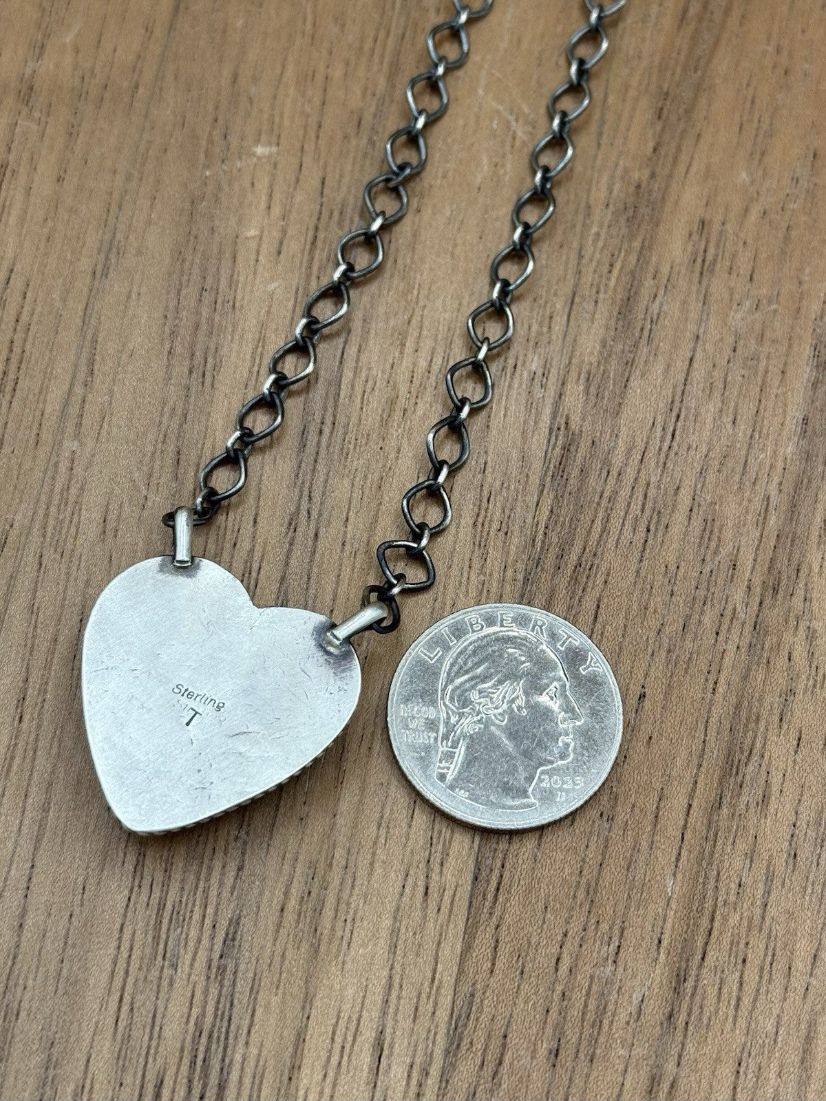 Navajo Handmade Sterling Silver Violet Rose & Blue Dahlia Bar Necklace 18”