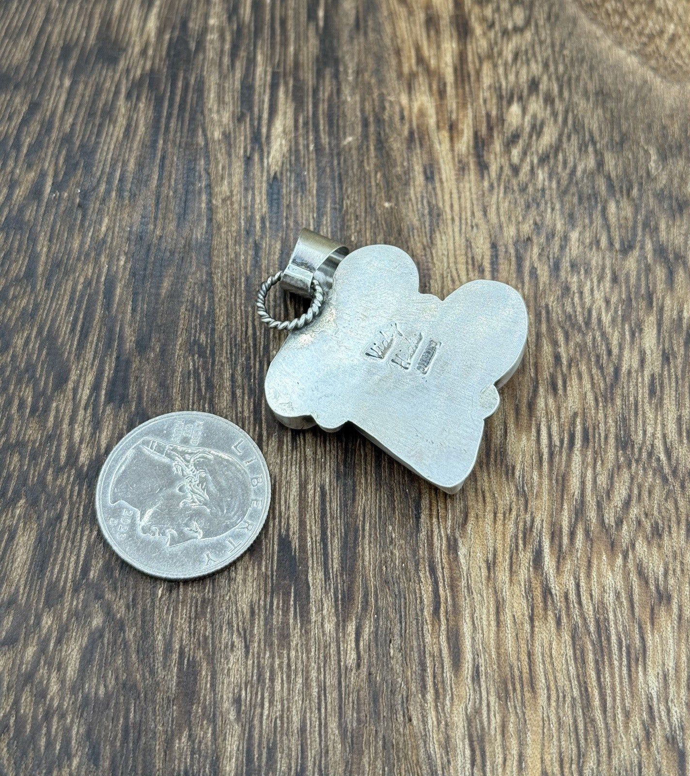 Navajo Handmade Sterling Silver Multi Color Turquoise Spiny Cluster Pendant