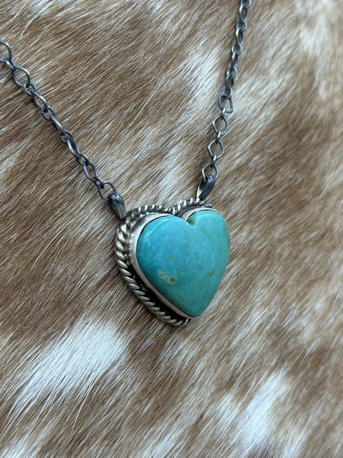 Native Navajo Handmade Sterling Silver Kingman Turquoise Bar Necklace 18”