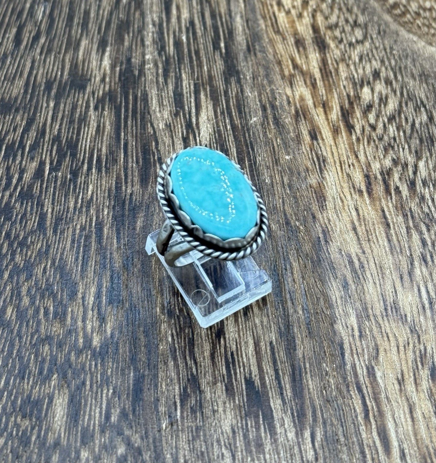 Native American Navajo Handmade Sterling Silver Royston Turquoise Ring Size 8