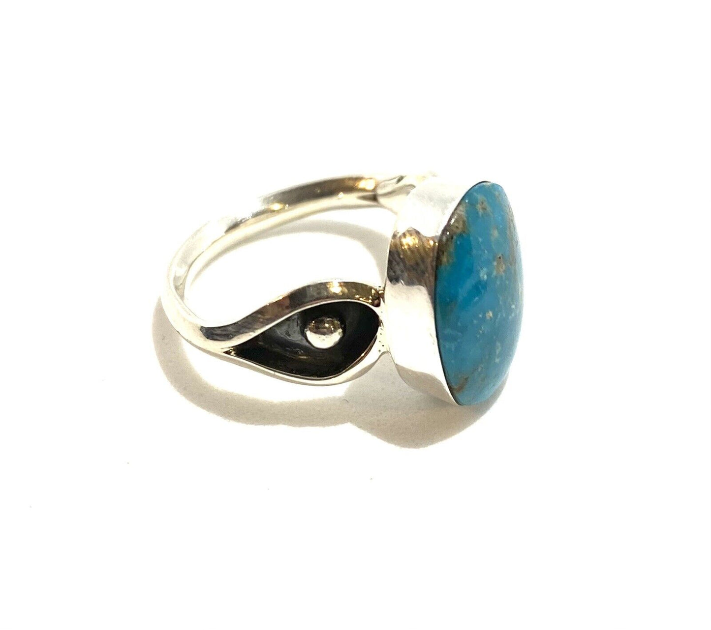 Native American Sterling Navajo Handmade Natural Turquoise Ring Size 6