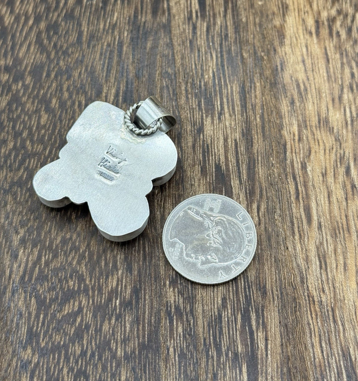 Navajo Handmade Sterling Silver Multi Color Turquoise Spiny Cluster Pendant