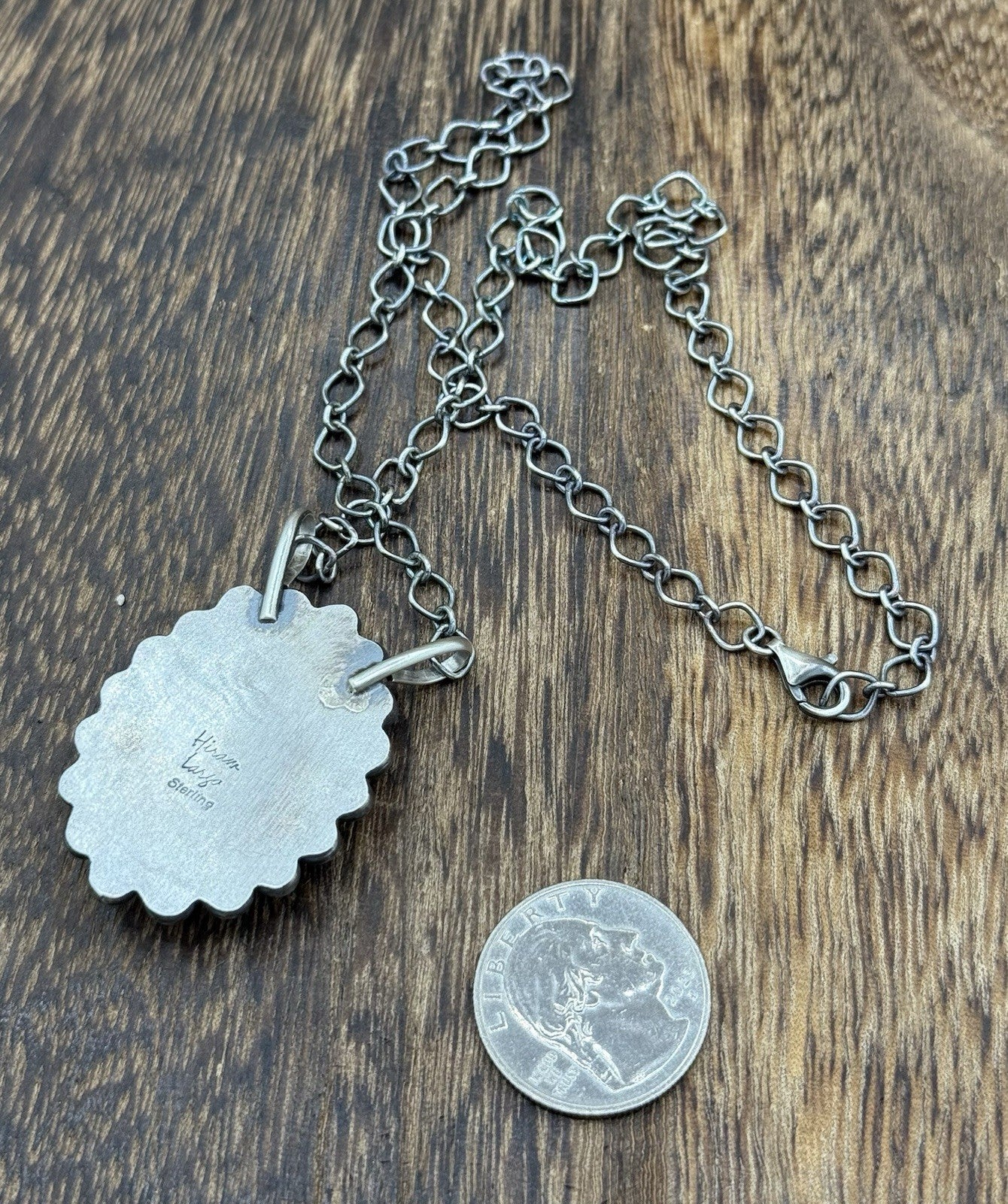 Native Navajo Handmade Sterling Silver Sonoran Gold Turquoise Necklace 18” Large