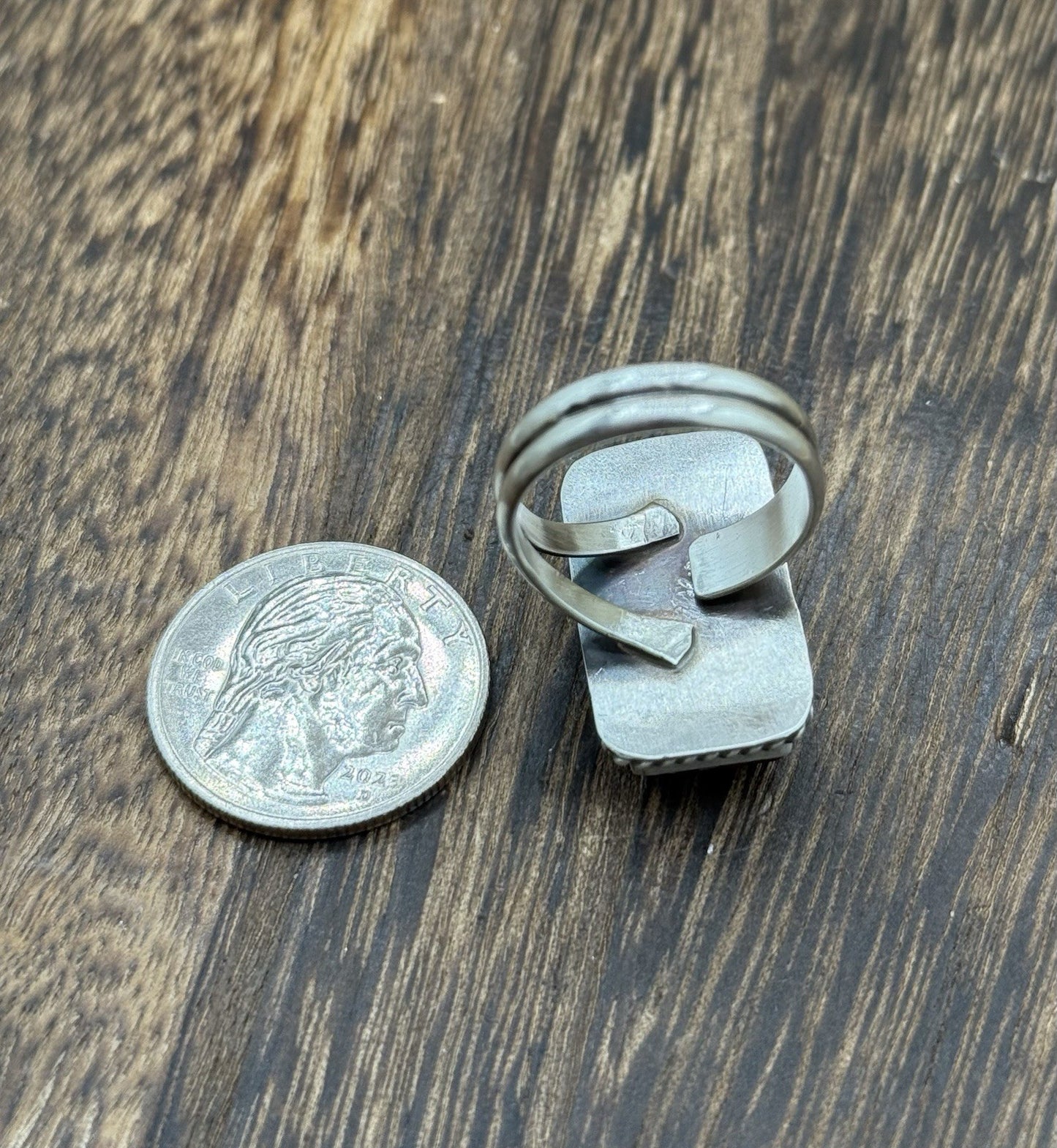 Navajo Handmade Sterling Silver Dahlia Rose Adjustable Ring Size 7 To 10