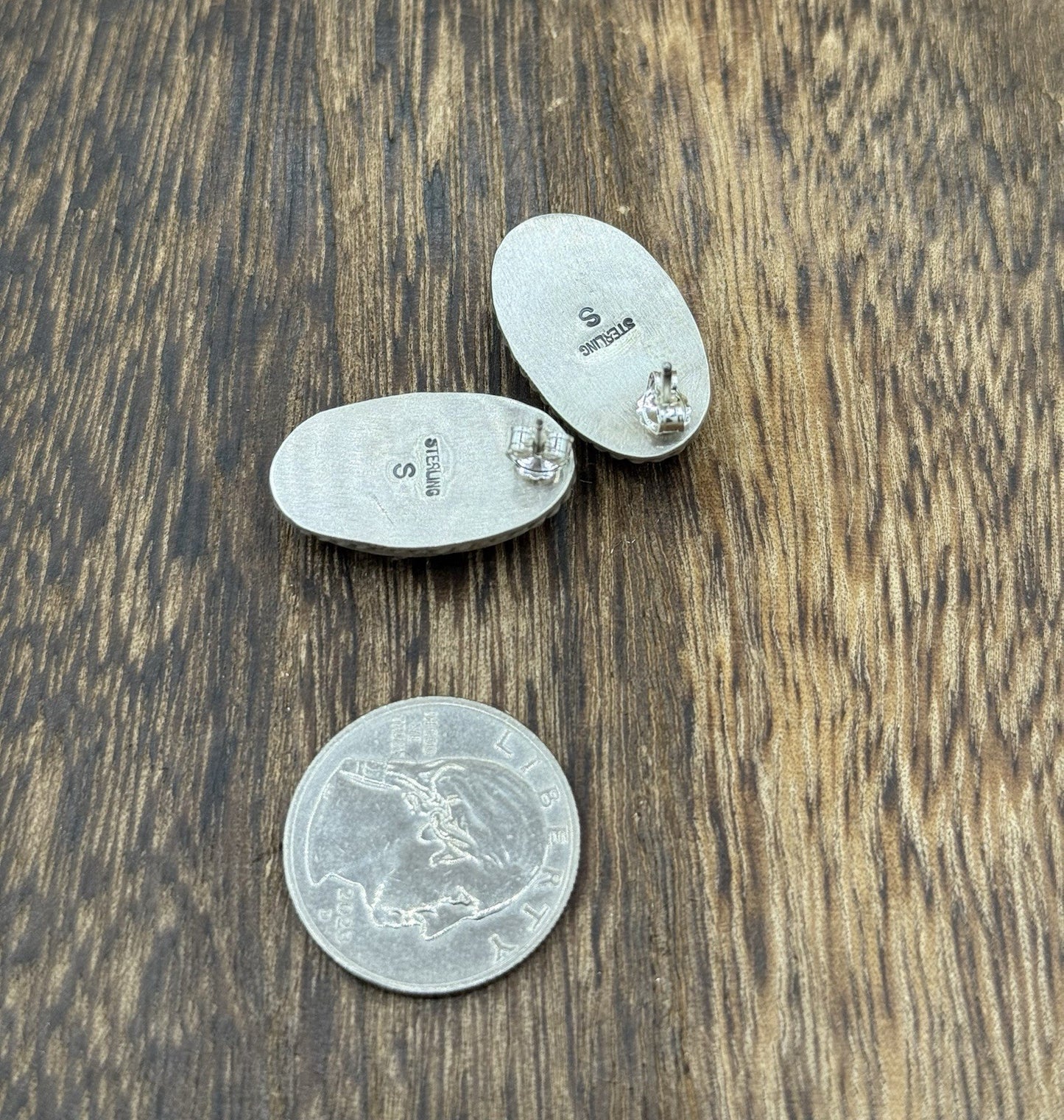 Native Navajo Handmade Sterling Silver Dahlia Rose Stud Earrings