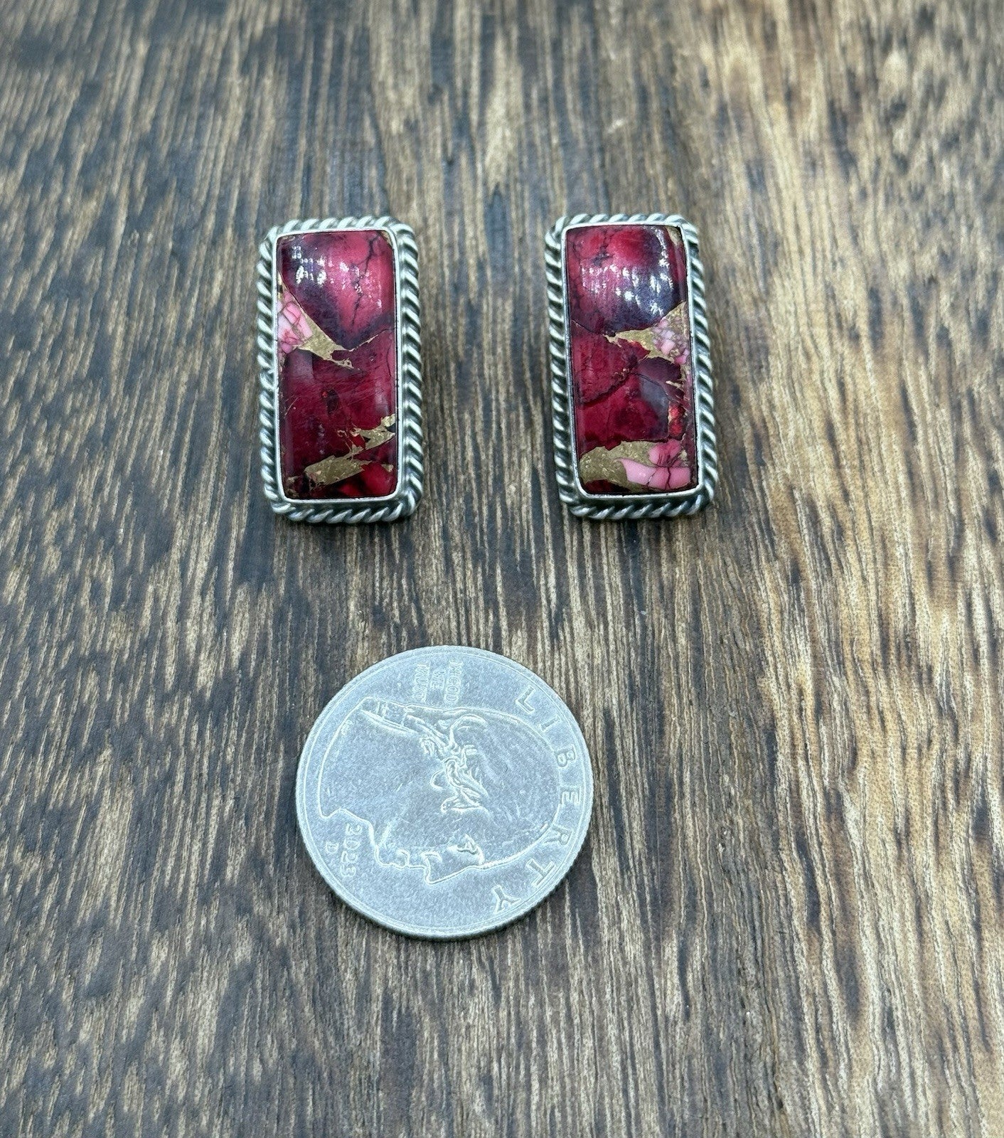 Native Navajo Handmade Sterling Silver Dahlia Rose Stud Earrings