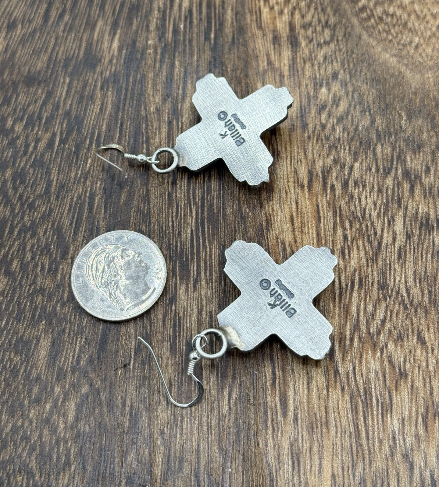 Navajo Handmade Sterling Silver Zia Golden Hills Turquoise Earrings Kevin Billah