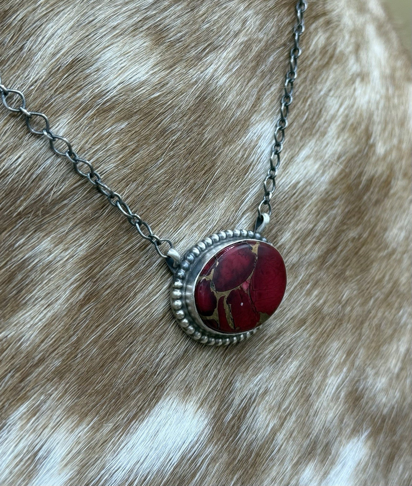 Native American Navajo Handmade Sterling Silver Dahlia Rose Bar Necklace 18”