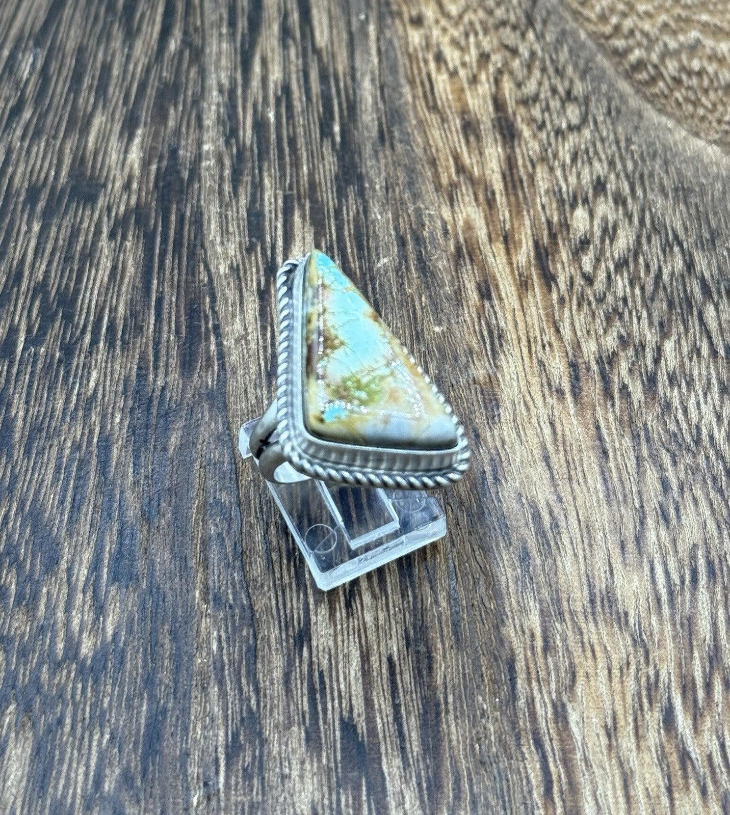 Native American Navajo Handmade Sterling Silver Royston Turquoise Ring Size 8