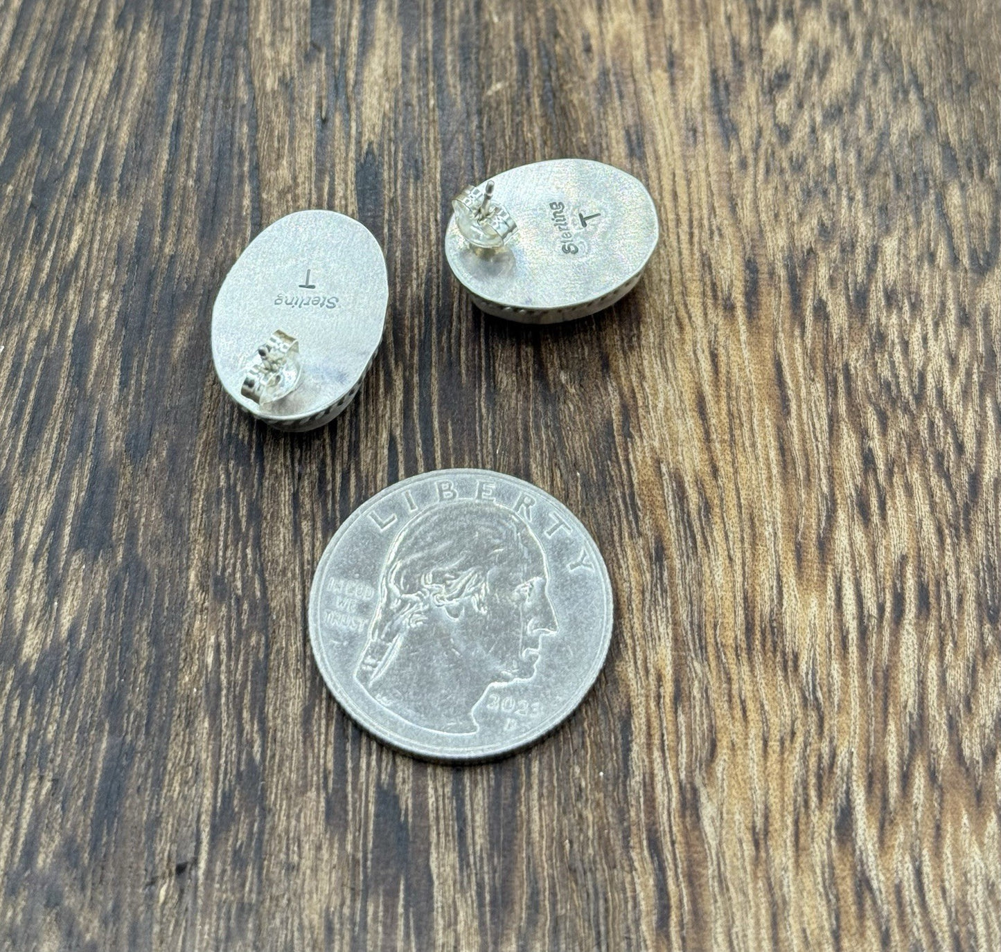 Native Navajo Handmade Sterling Silver Golden Hills Turquoise Post Stud Earrings