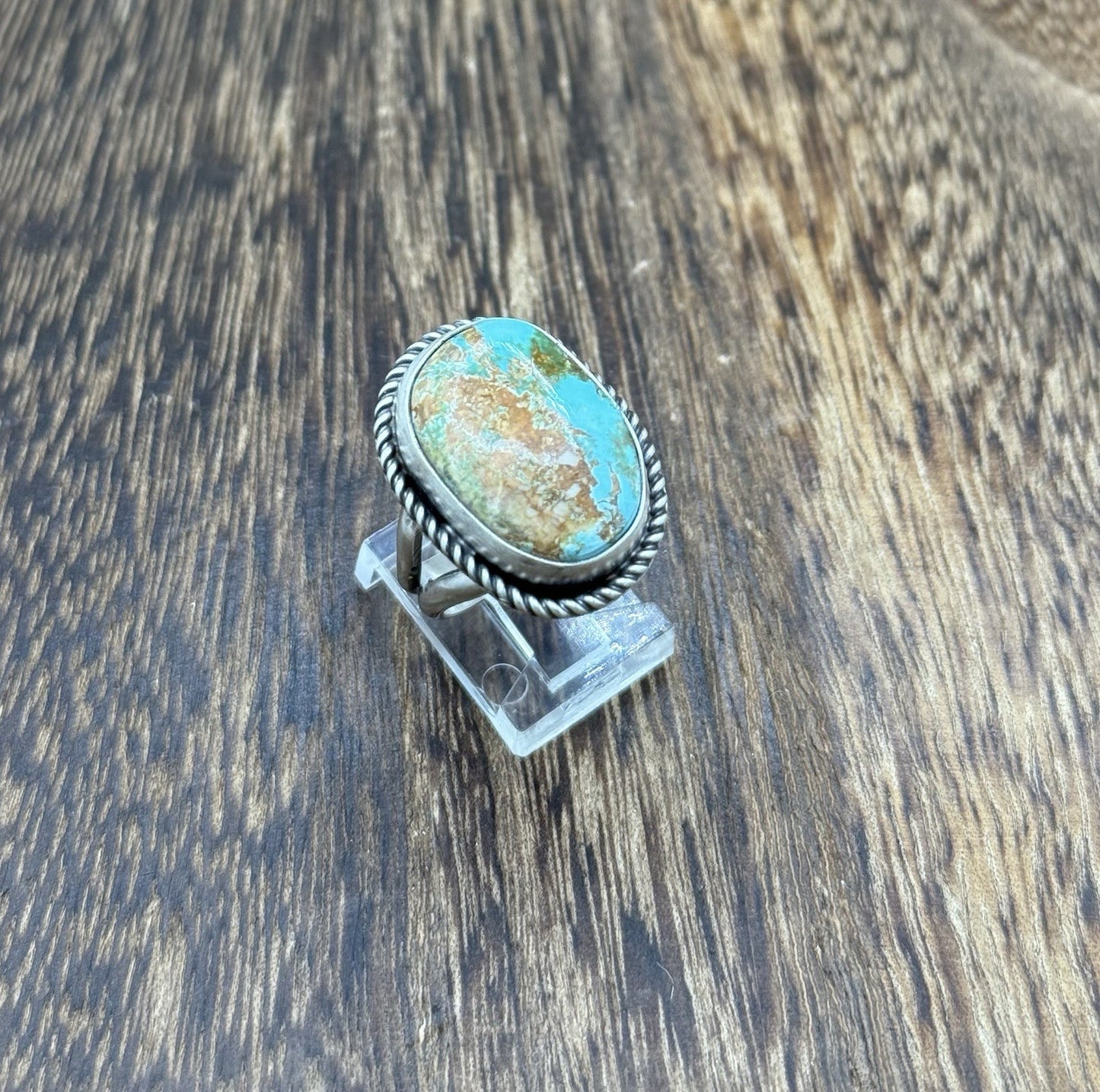 Native American Navajo Handmade Sterling Silver Royston Turquoise Ring Size 7